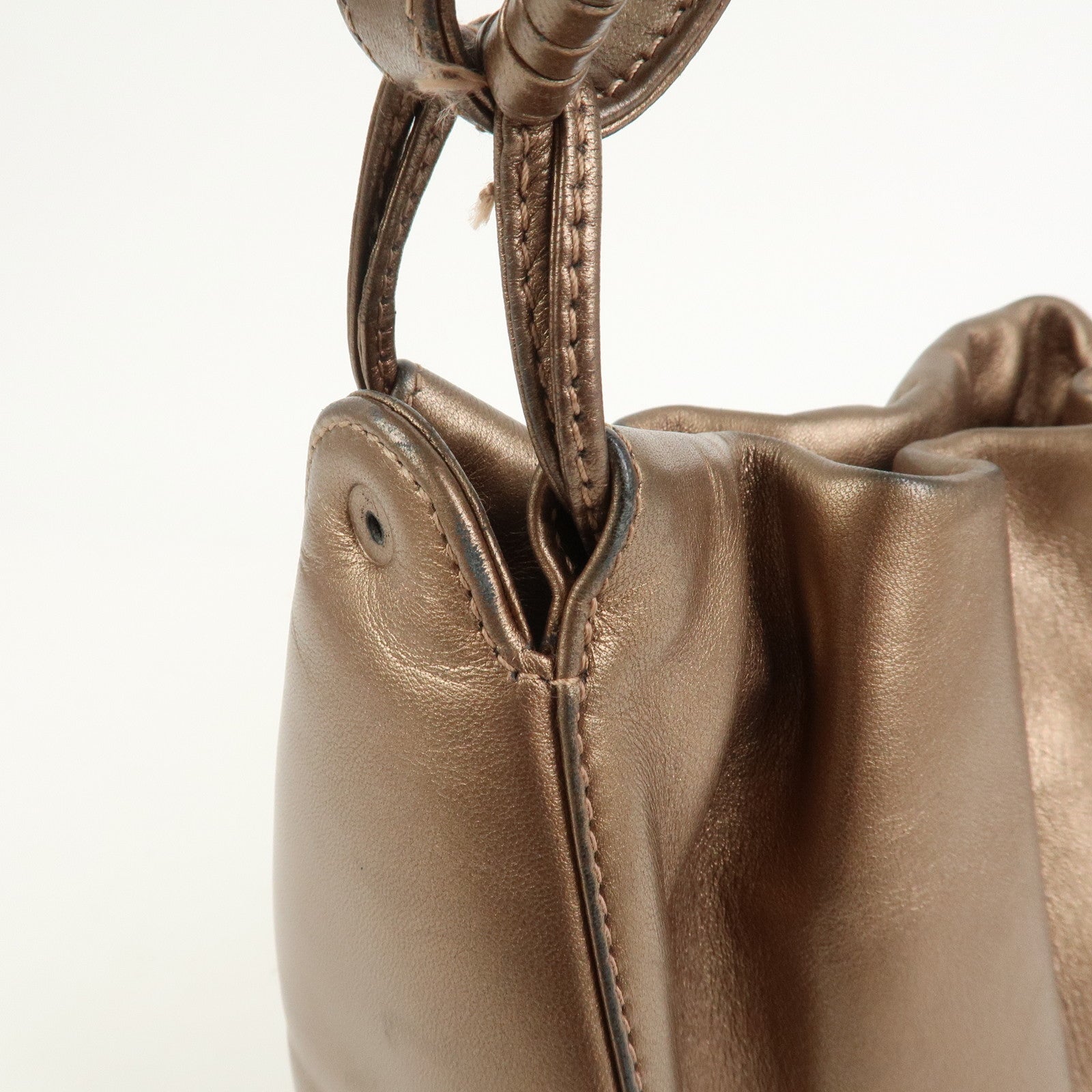 LOEWE Anagram Logo Leather Shoulder Bag Hand Bag Brown