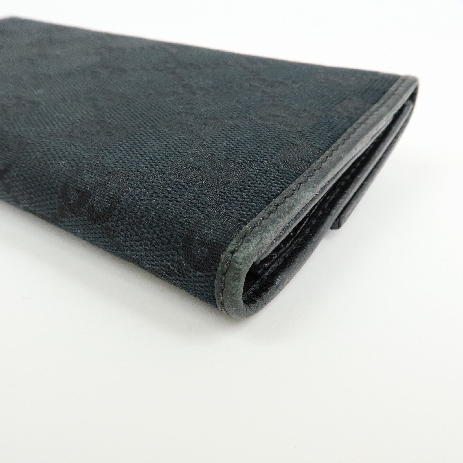 GUCCI Princy GG Canvas Leather Long Wallet Black 167468
