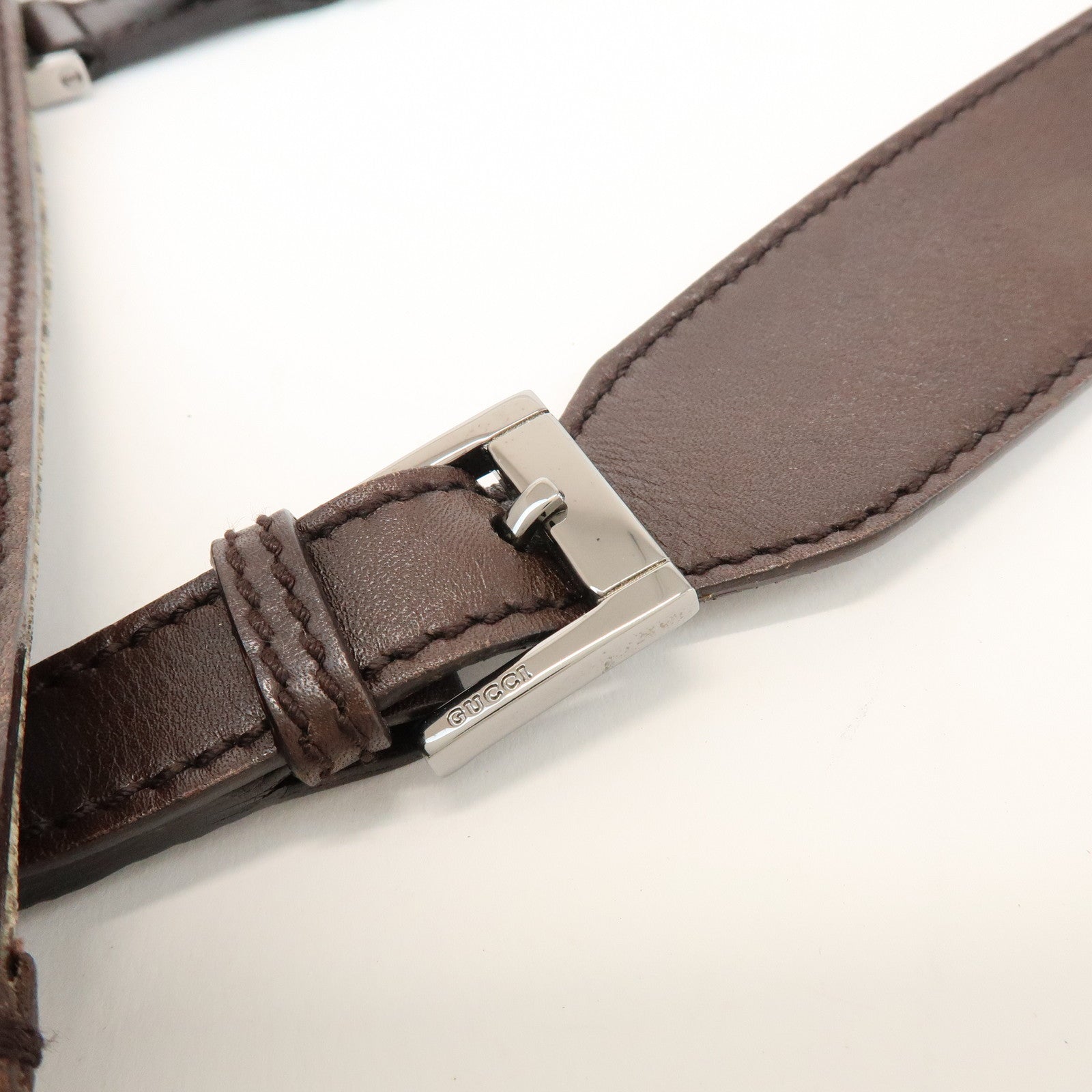 GUCCI GG Supreme PVC Leather Shoulder Crossbody Bag Brown 92562