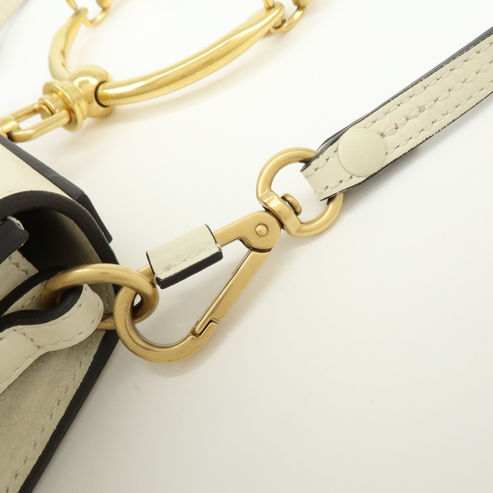 Chloe Nile Leather Suede 2Way Hand Bag Shoulder Bag White