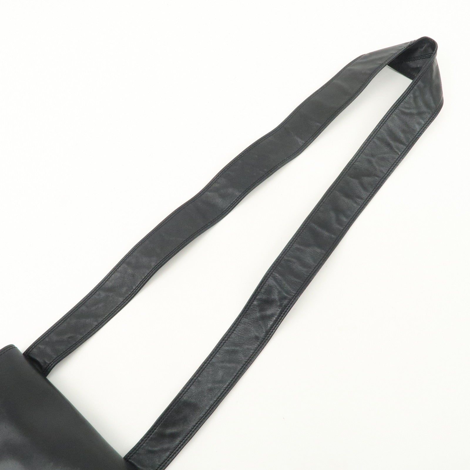 CHANEL Leather Shoulder Bag Crossbody Bag Black