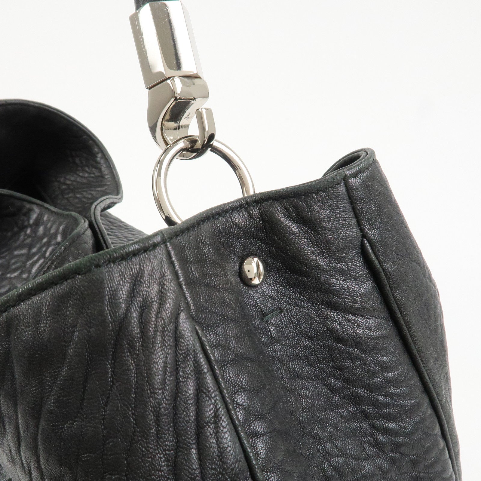 SAINT LAURENT PARIS Leather Shoulder Bag Hand Bag Black 228840