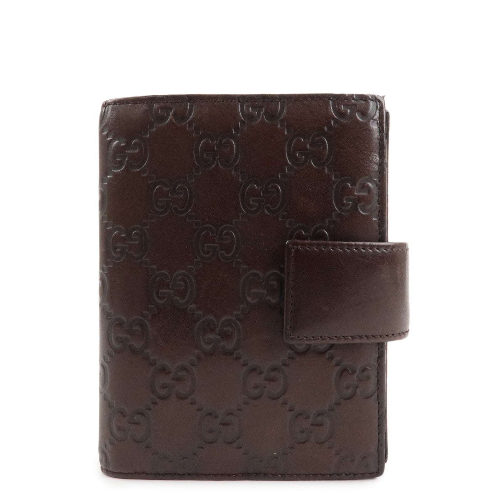 GUCCI Guccissima Leather Planner Cover Dark Brown 115240 Used