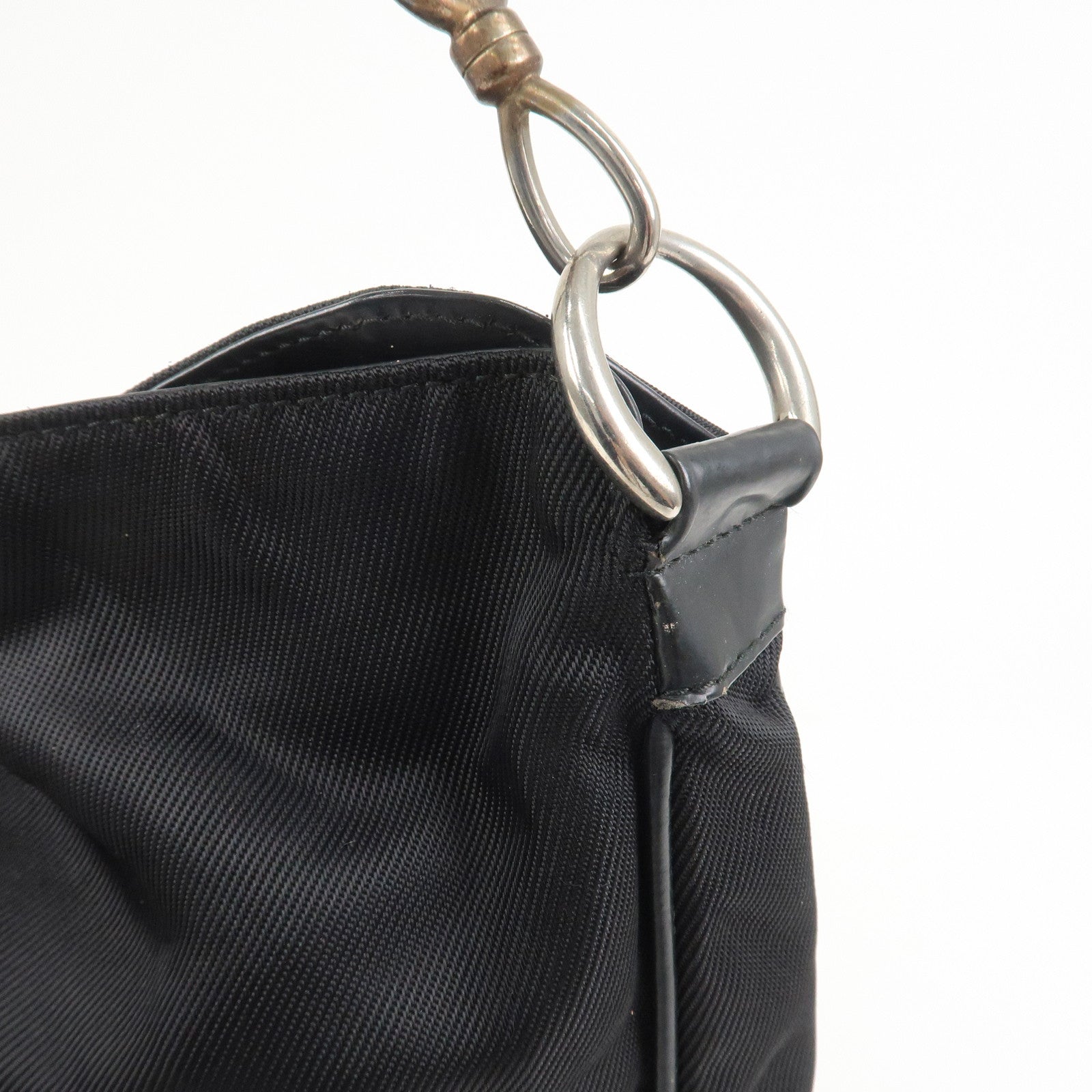 GUCCI Bamboo Nylon 2Way Bag Hand Bag Shoulder Bag 001.2404