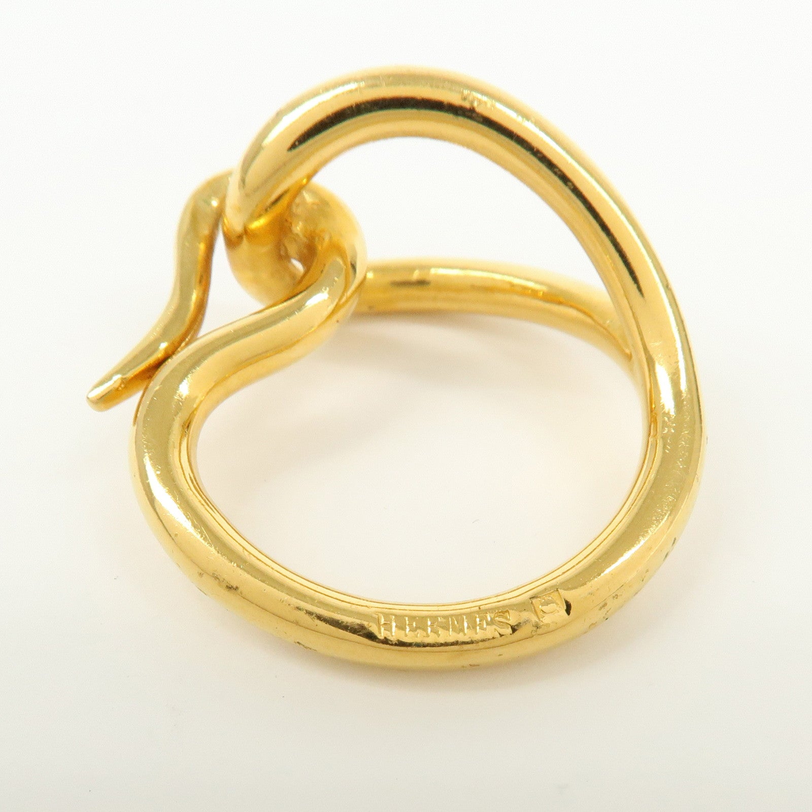 HERMES Jumbo Metal Scarf Ring Scarf Accessor Gold