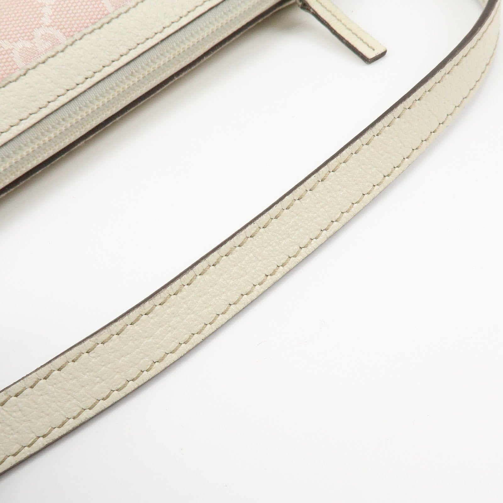 Gucci Abbey GG Canvas Leather Accessory Pouch Hand Bag Pink 145750