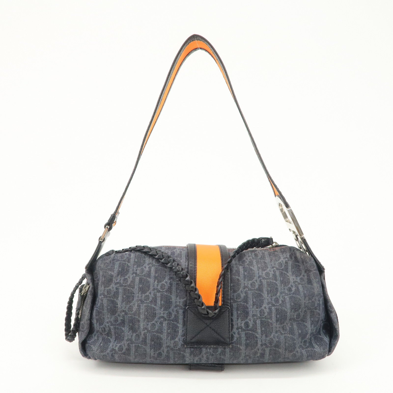 Christian Dior Flight Line Trotter Denim Leather Shoulder Bag