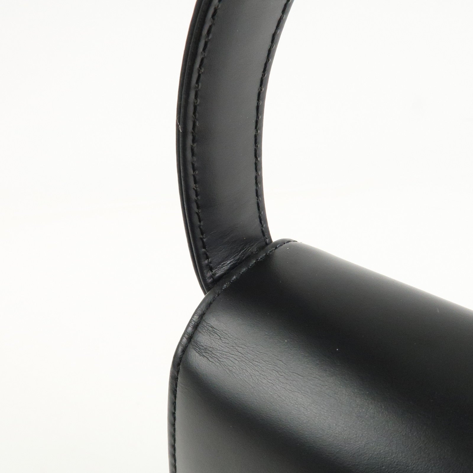 BURBERRY Nova Plaid PVC Leather Shoulder Bag Hand Bag Black Beige Used