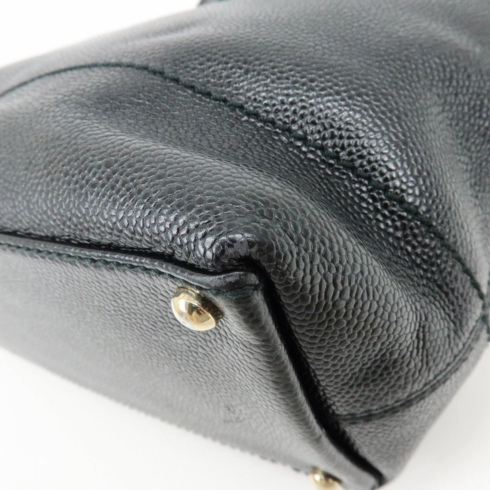 CHANEL COCO Mark Caviarskin Tote Bag Shoulder Bag Black