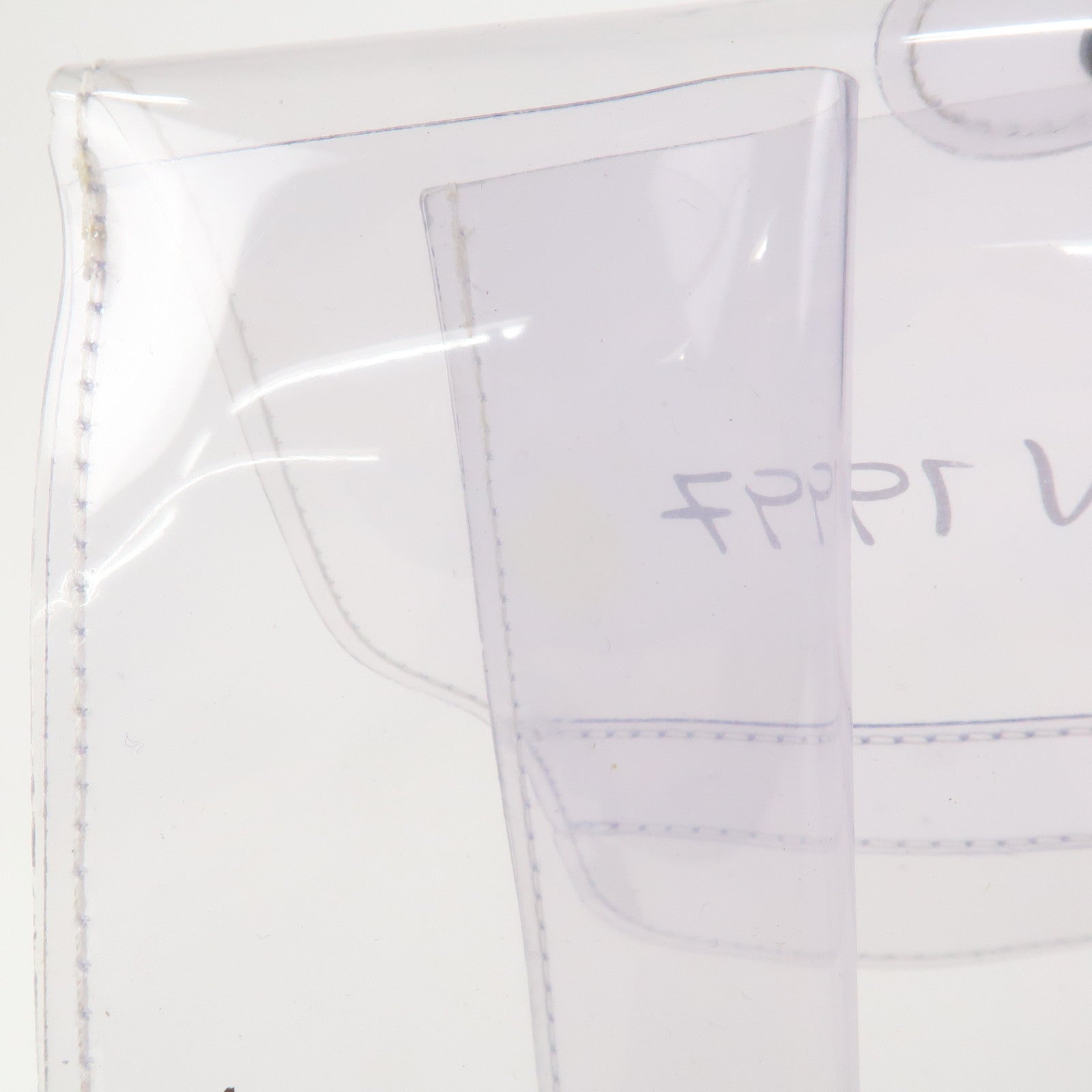 HERMES Kelly Vinyl Hand Bag Clear Gold