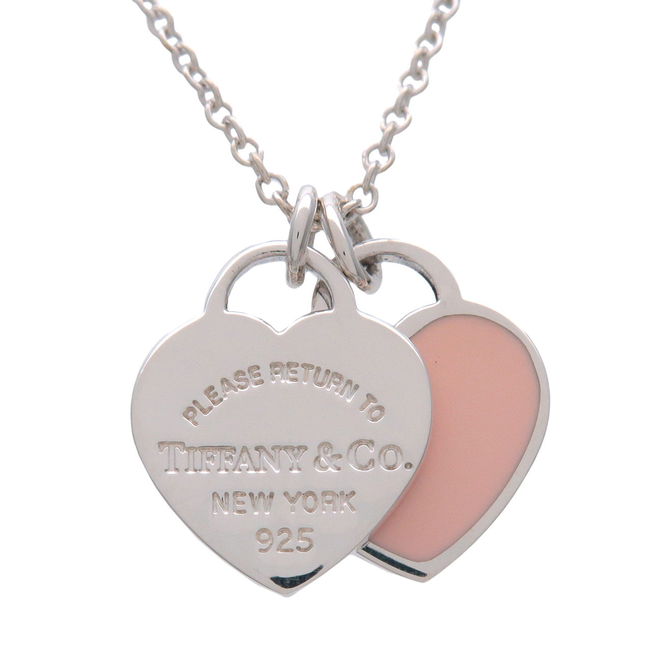 Tiffany & Co Return to Tiffany Mini Double Heart Tag Necklace SV925