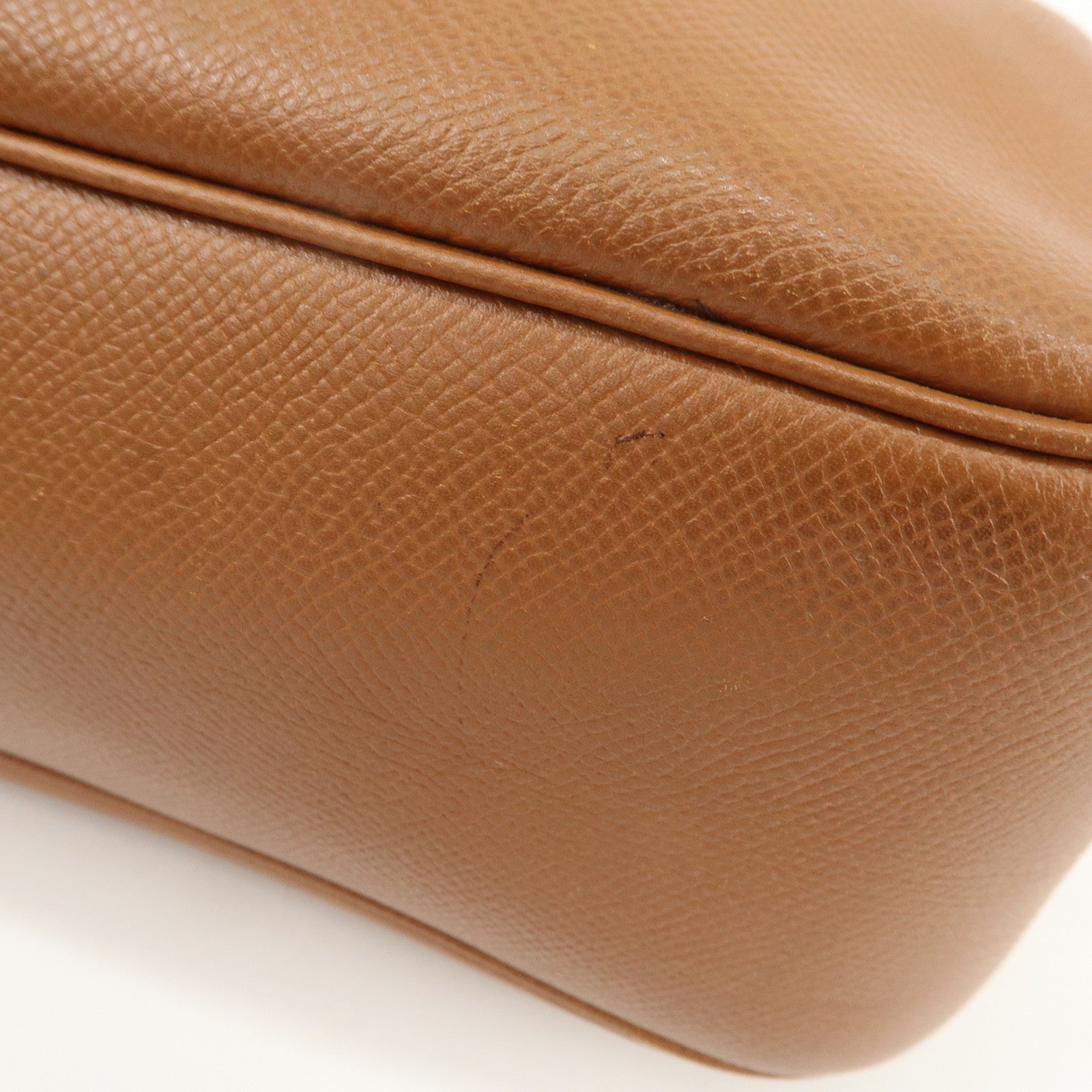 HERMES Sac Courchevel Leather Shoulder Bag A Stamped Gold