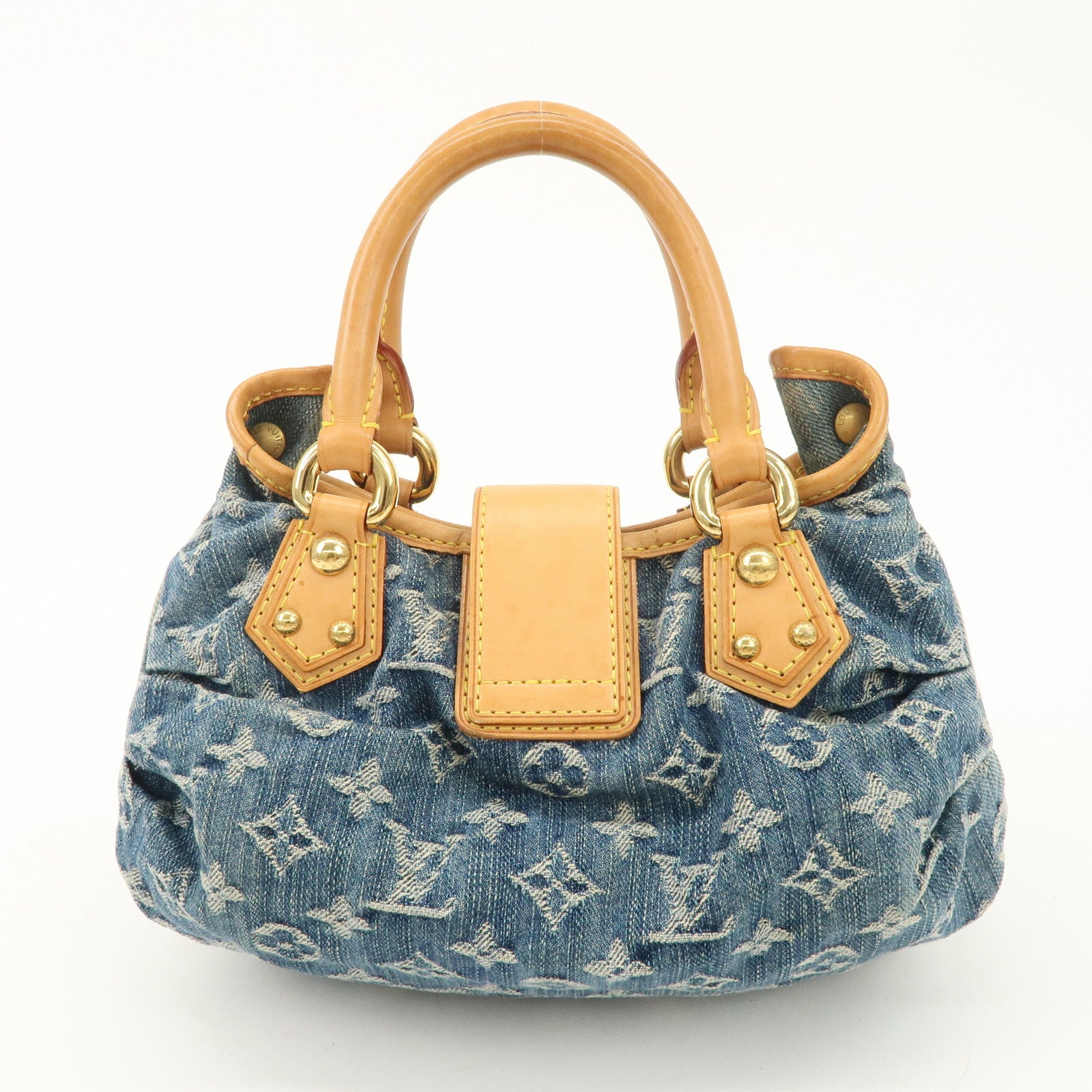 Louis Vuitton Monogram Denim Pleaty Hand Bag Blue M95020