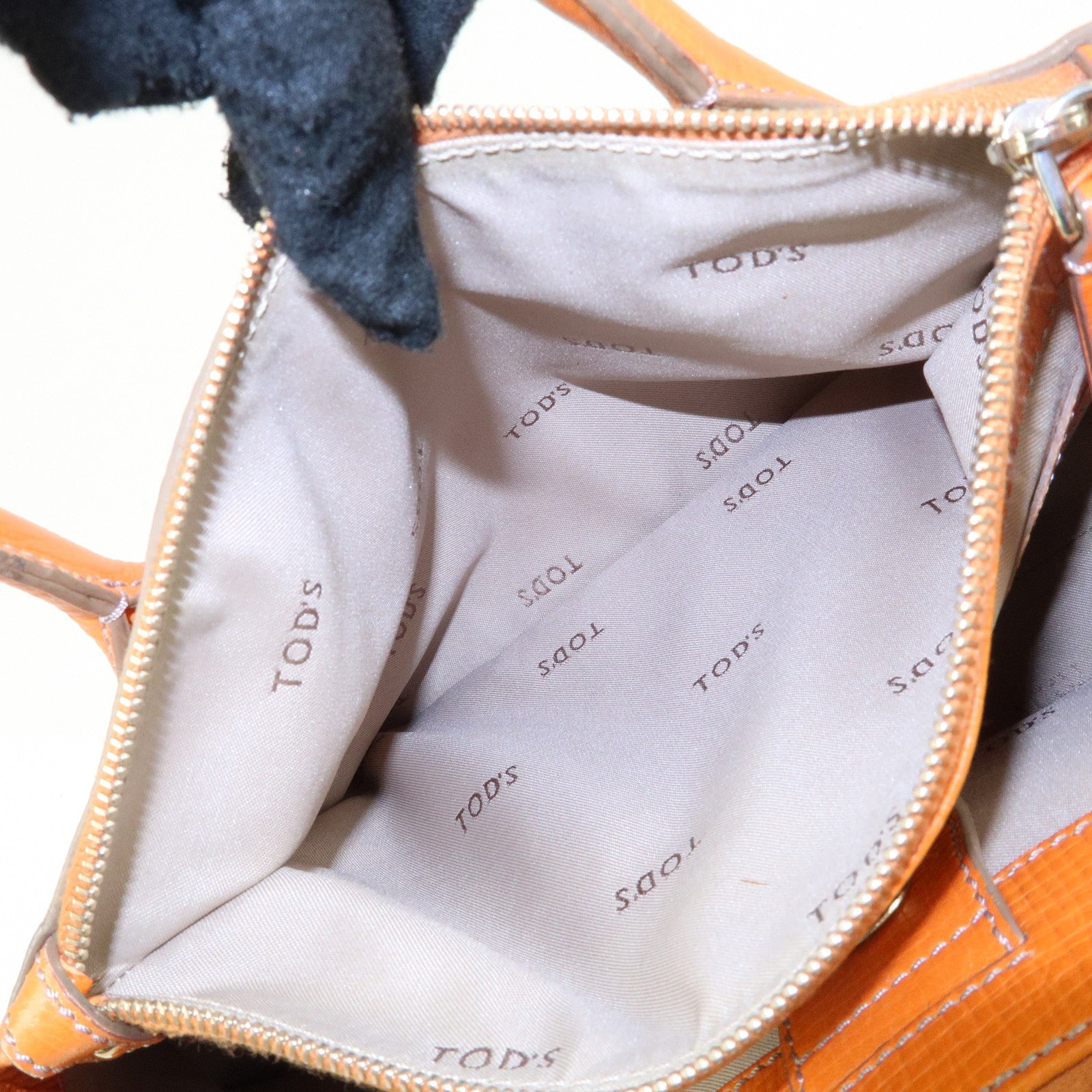 TOD'S D Styling Leather 2Way Bag Hand Bag Shoulder Bag Orange