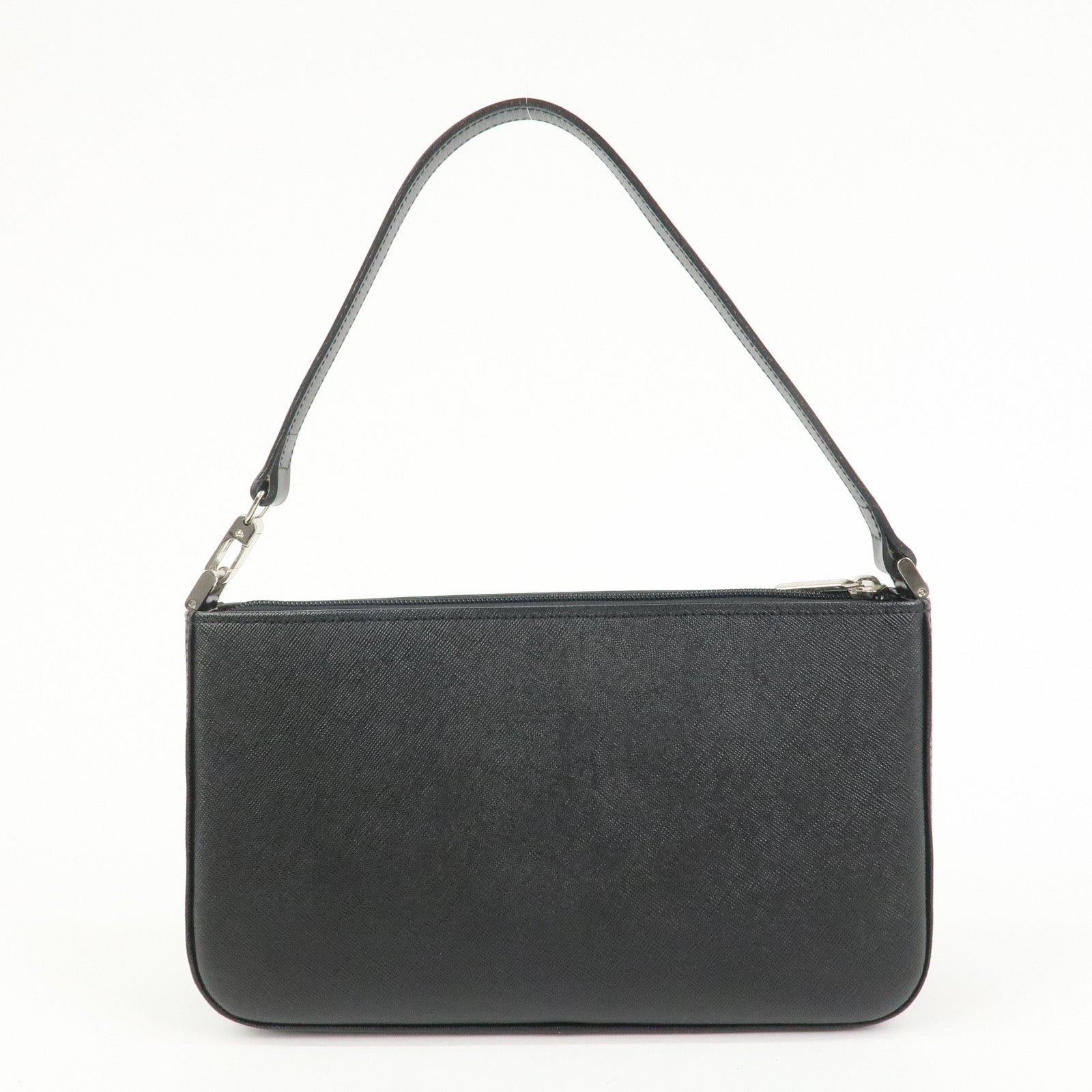 BURBERRY Embosed Leather Shoulder Bag Hand Bag Shoulder Bag Black