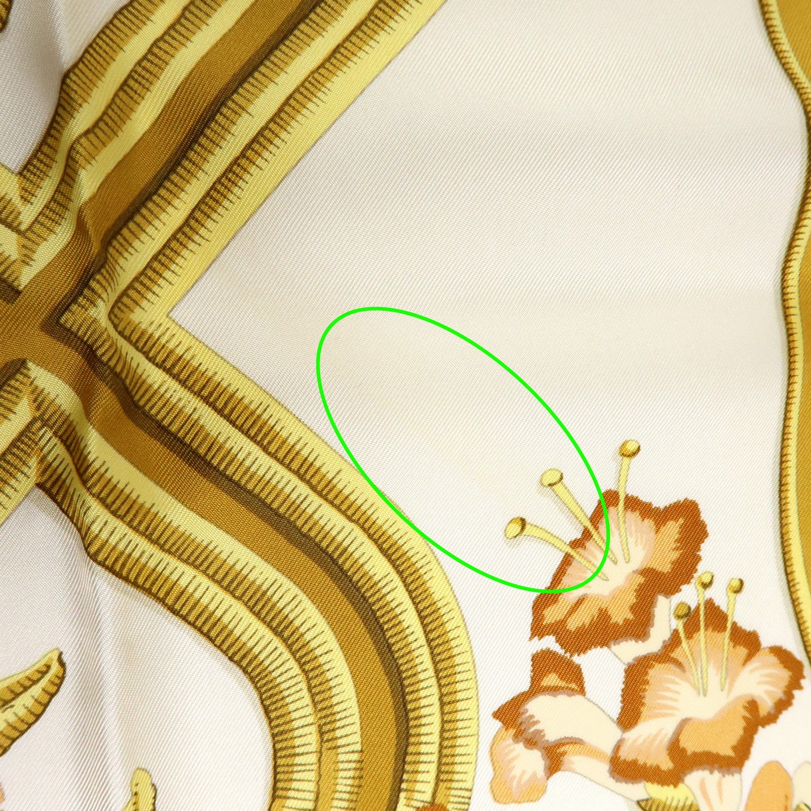 HERMES Carre Silk 100% Scarf Caraibes Oiseaux Light Brown