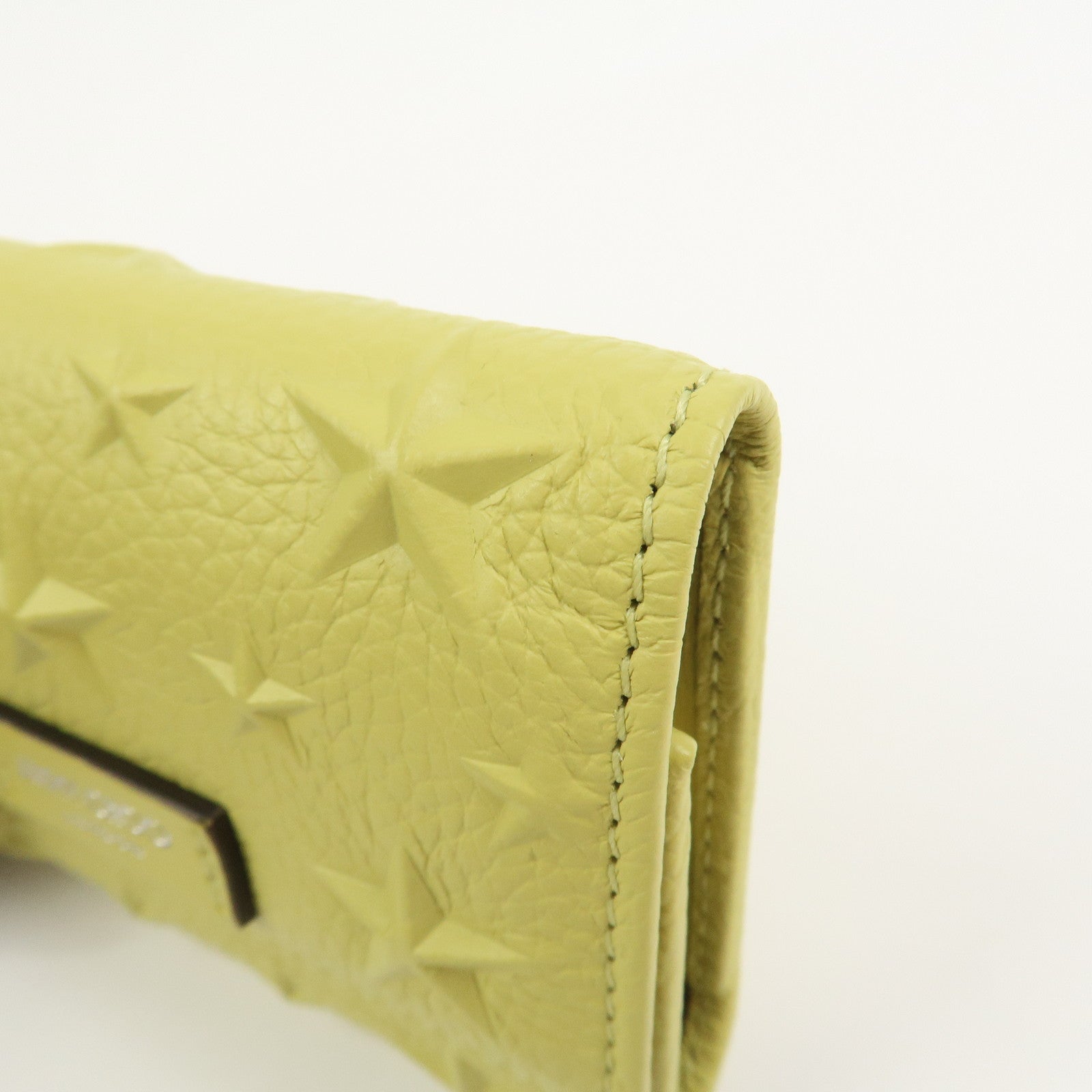 JIMMY CHOO Logo Leather 6 Rings Key Case Key Holder Yellow