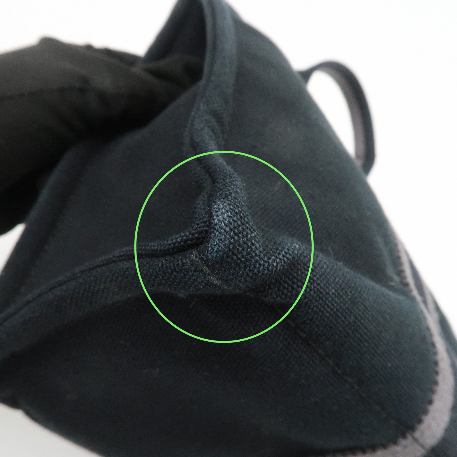 HERMES Fourre Tout PM Logo Canvas Tote Bag Hand Bag Black