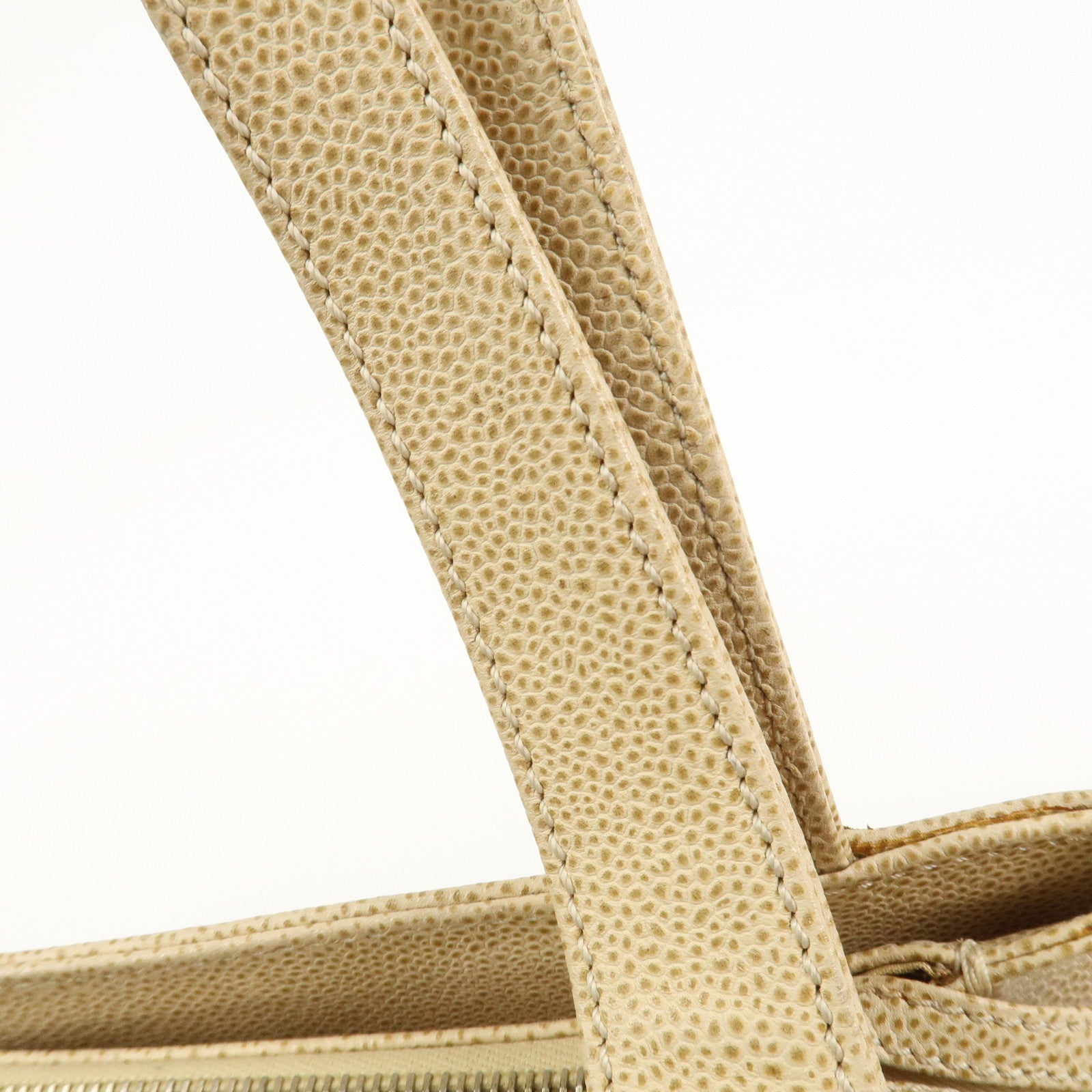 CHANEL COCO Mark Caviarskin Shoulder Bag Hand Bag Beige