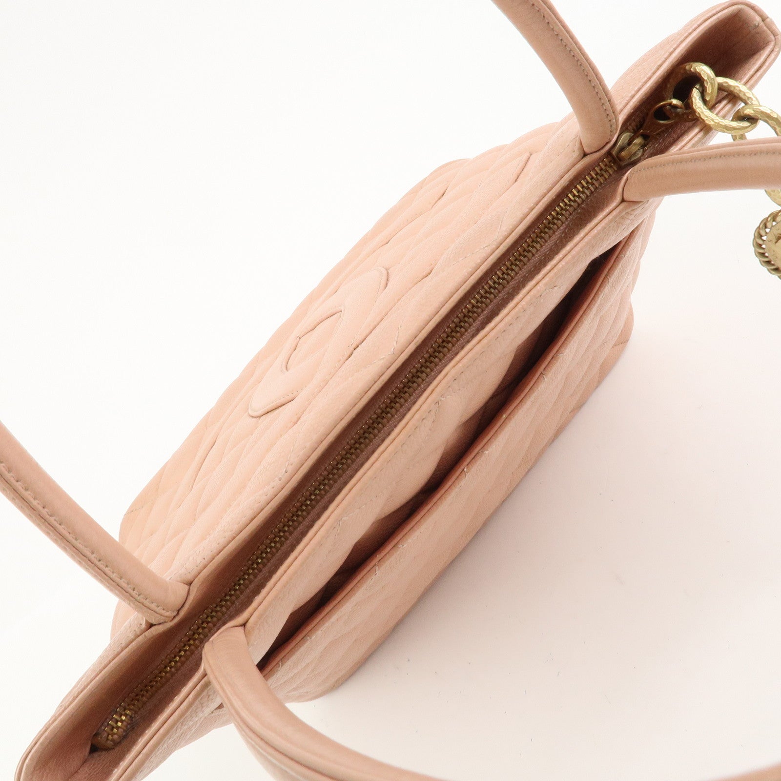 CHANEL Matelasse COCO Mark Medallion Tote Bag Hand Bag Pink A01804