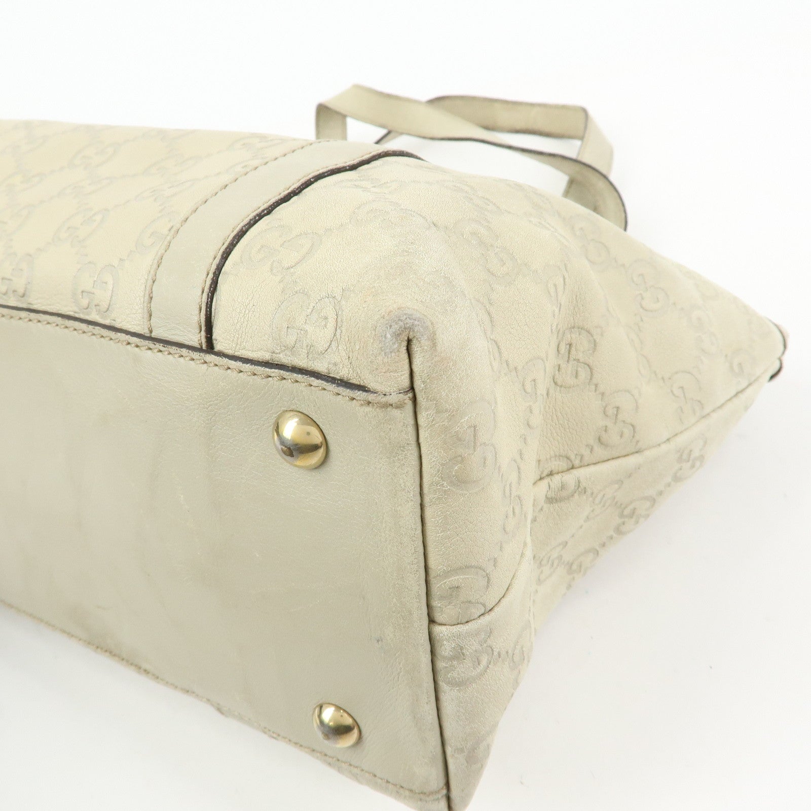 GUCCI Abbey GG Canvas Tote Bag Shoulder Bag White 141470
