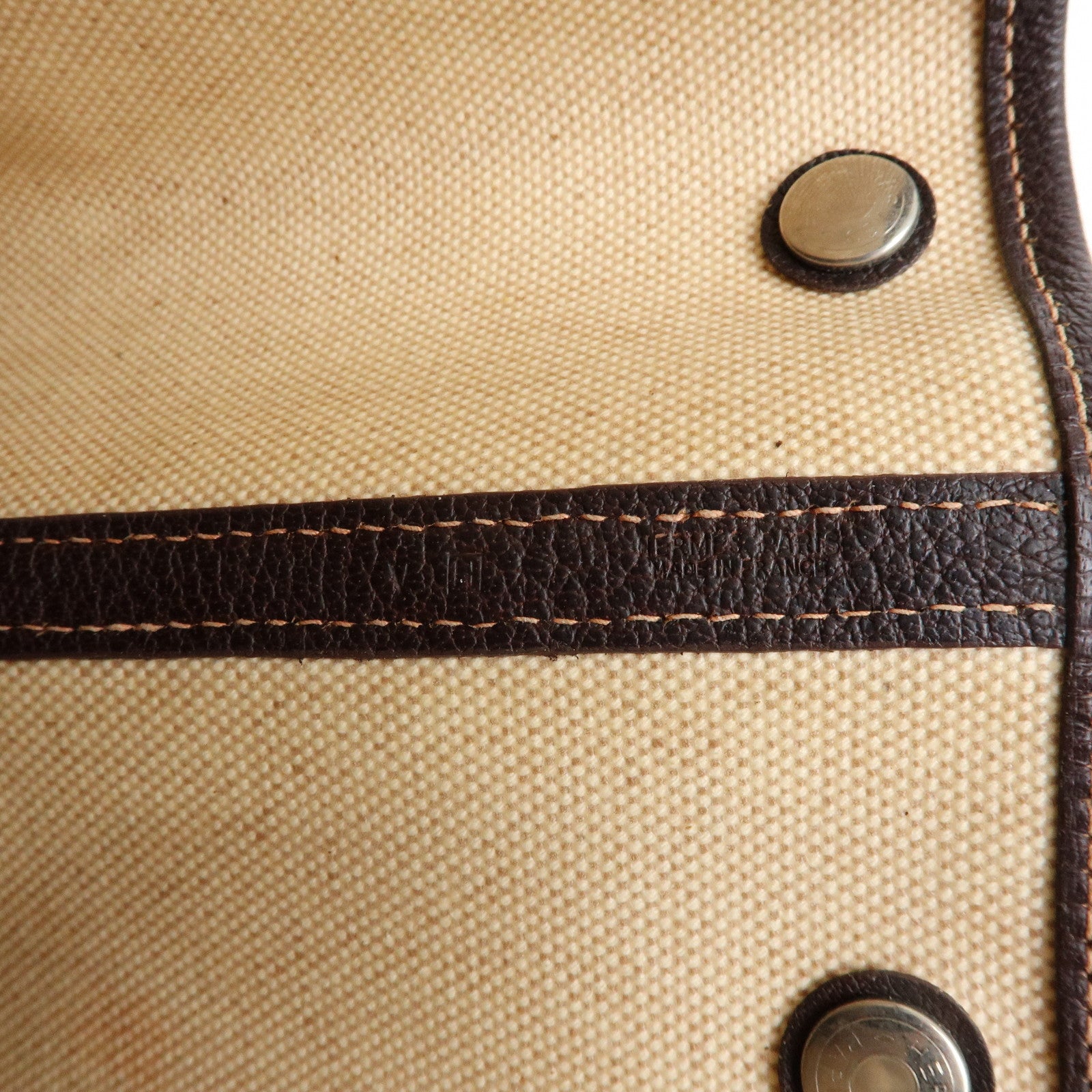 HERMES Toile Ash Canvas Negonda Garden Party PM Tote Bag □H Stamped