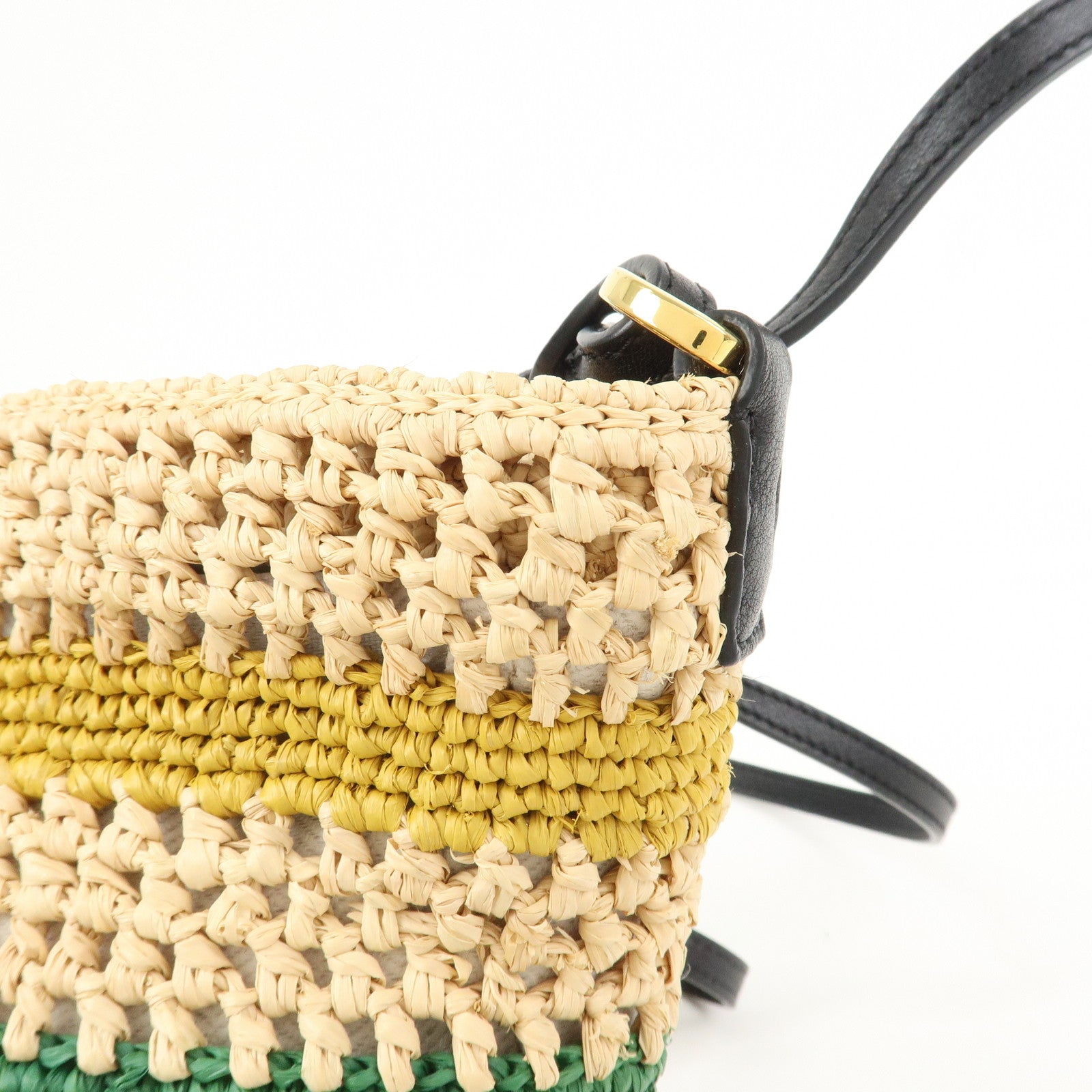 LOEWE Raffia Leather Pochette Bag Shoulder Bag Natural