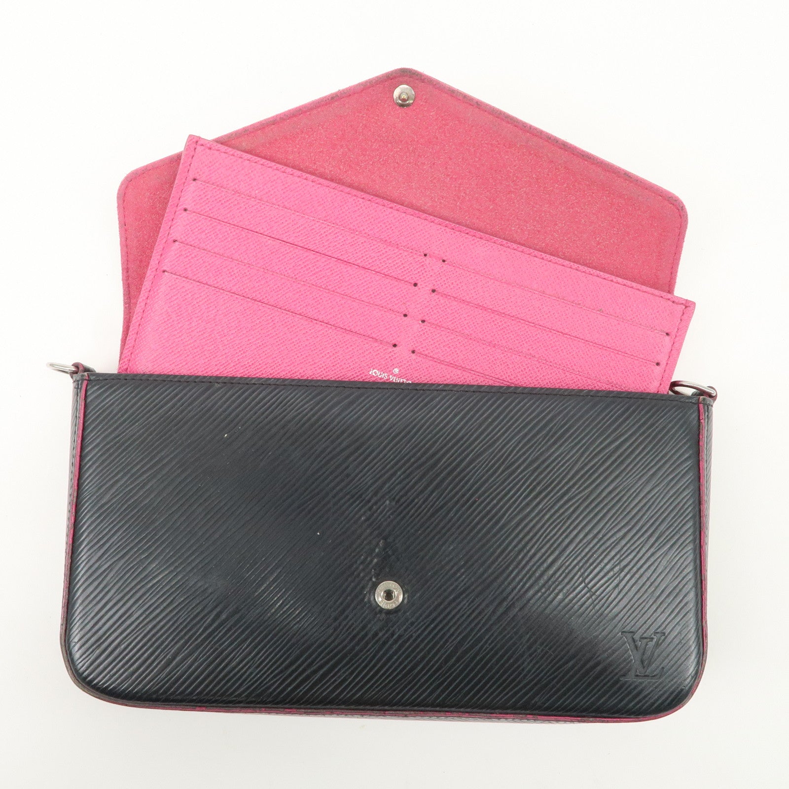 Louis Vuitton Epi Pochette Felicie Shoulder Bag Noir Pink M64579
