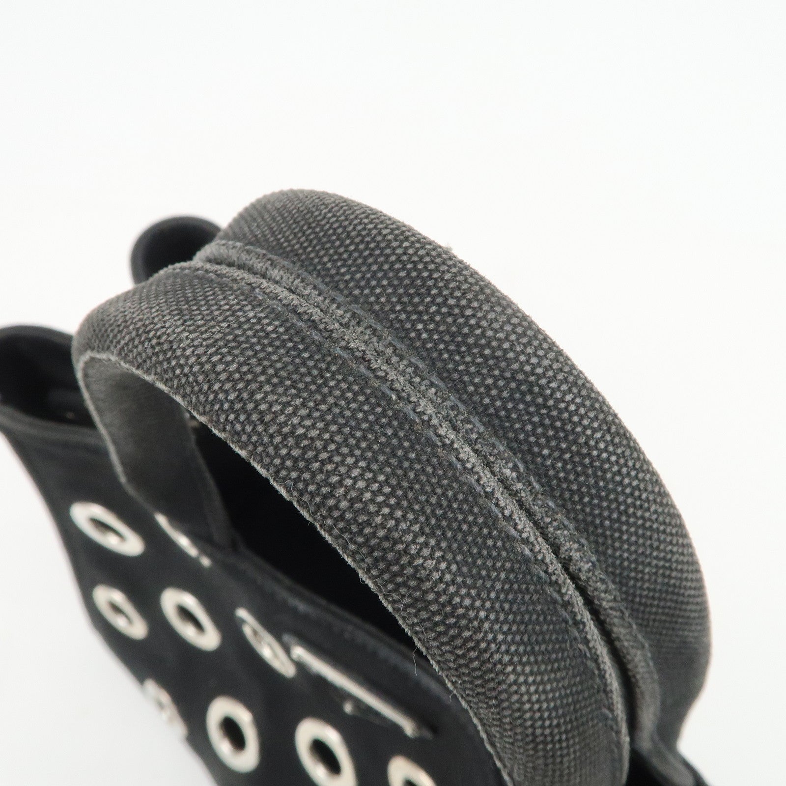 PRADA Canapa Mini Canvas Grommet 2Way Bag Hand Shoulder Bag Black