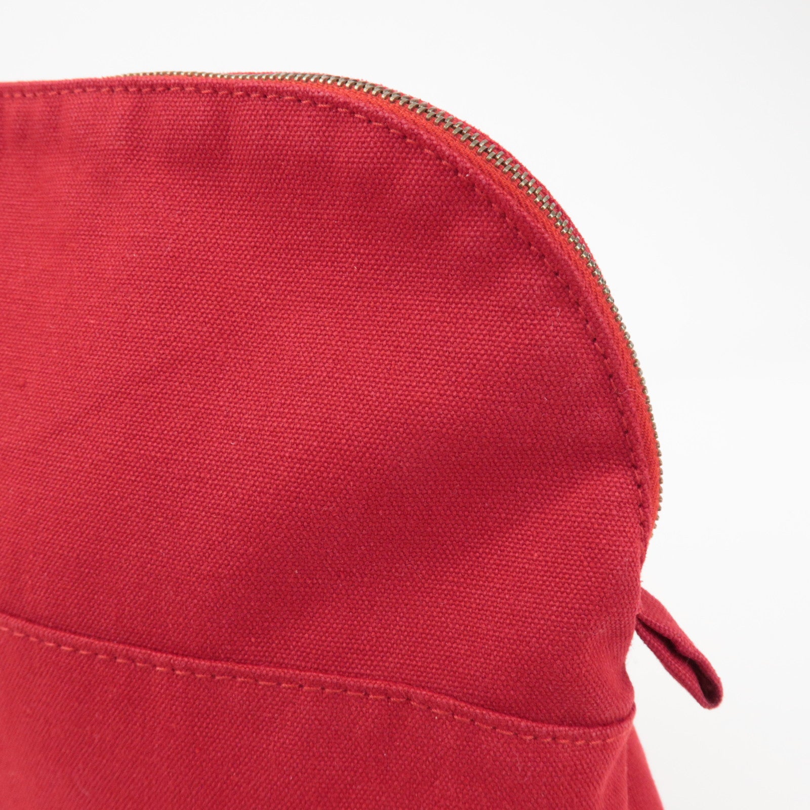 HERMES Bolide Toille H Leather Pouch GM Cosmetic Pouch Red