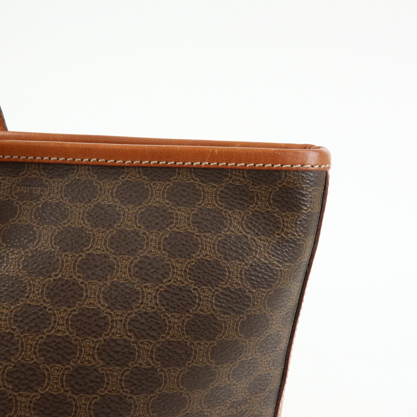 CELINE Macadam PVC Leather Tote Bag Shoulder Bag Brown