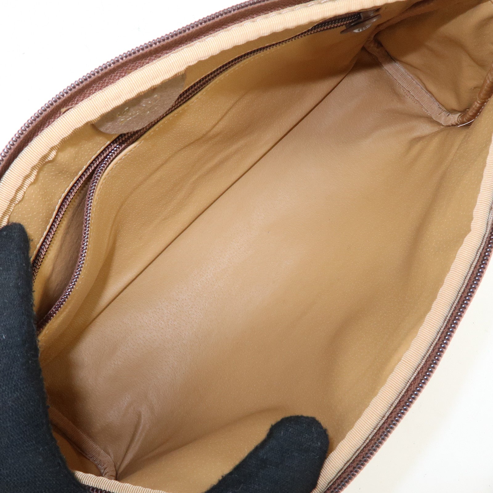 GUCCI Old Gucci GG Plus Leather Shoulder Bag Crossbody Bag Beige Brown Used