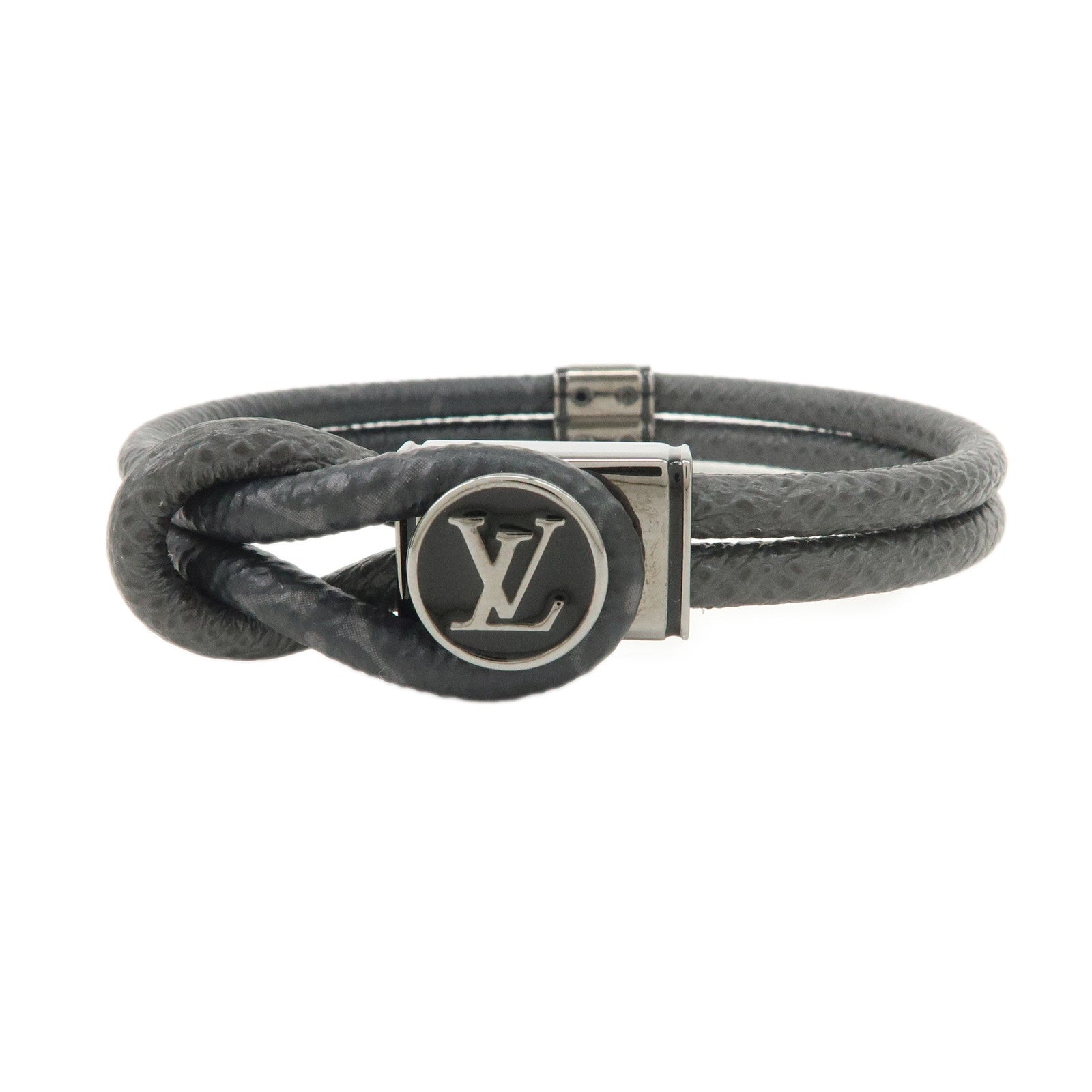 Louis Vuitton Monogram Eclipse Loop It Taiga Bracelet Black M6780D