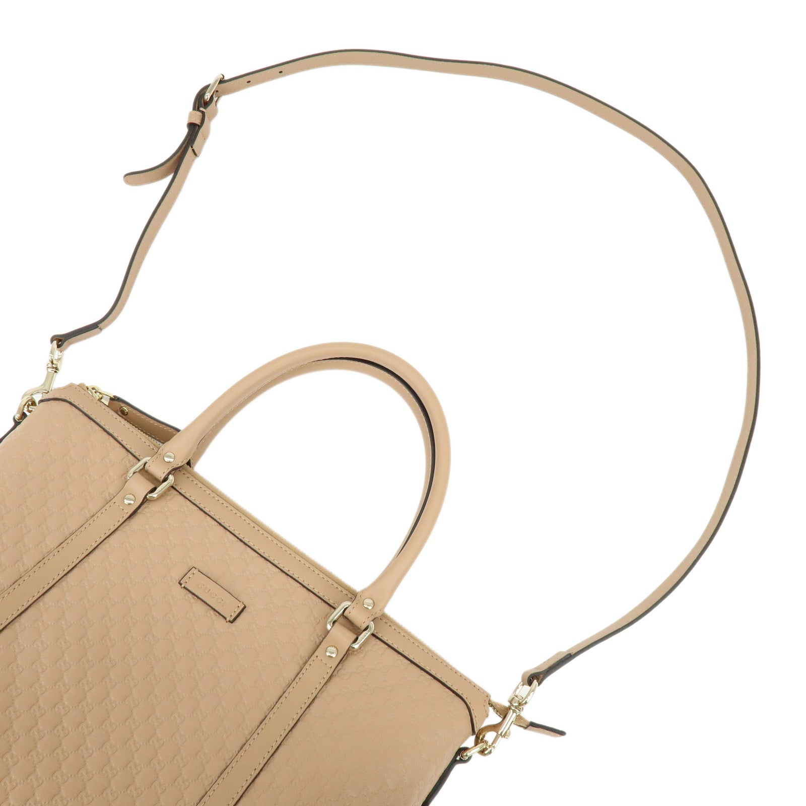 GUCCI Microguccissima Leather 2Way Hand Shoulder Bag Beige 449656