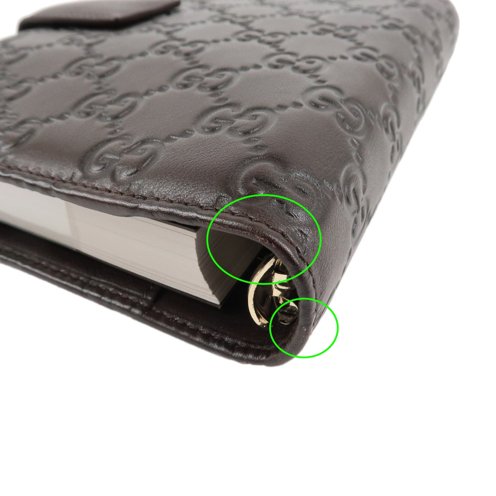 GUCCI Guccissima Guccissima Leather Agenda Organizer Brown 115241 Used
