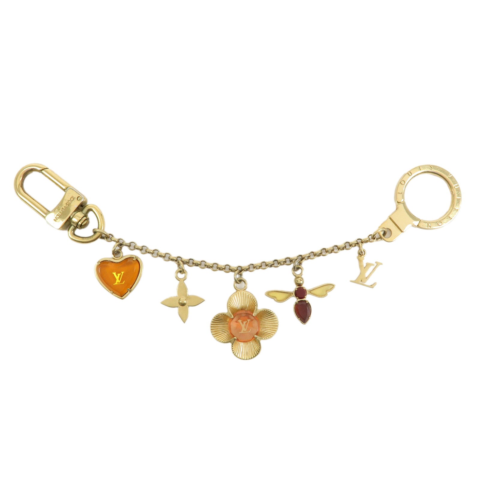 Louis Vuitton Bijou Sac Chaine Bee Fleur Bag Charm Gold M66911