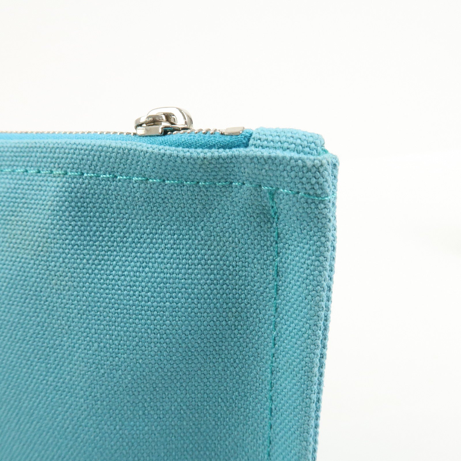 HERMES Bain Yachting Pouch GM Canvas Cosmetic Pouch Blue