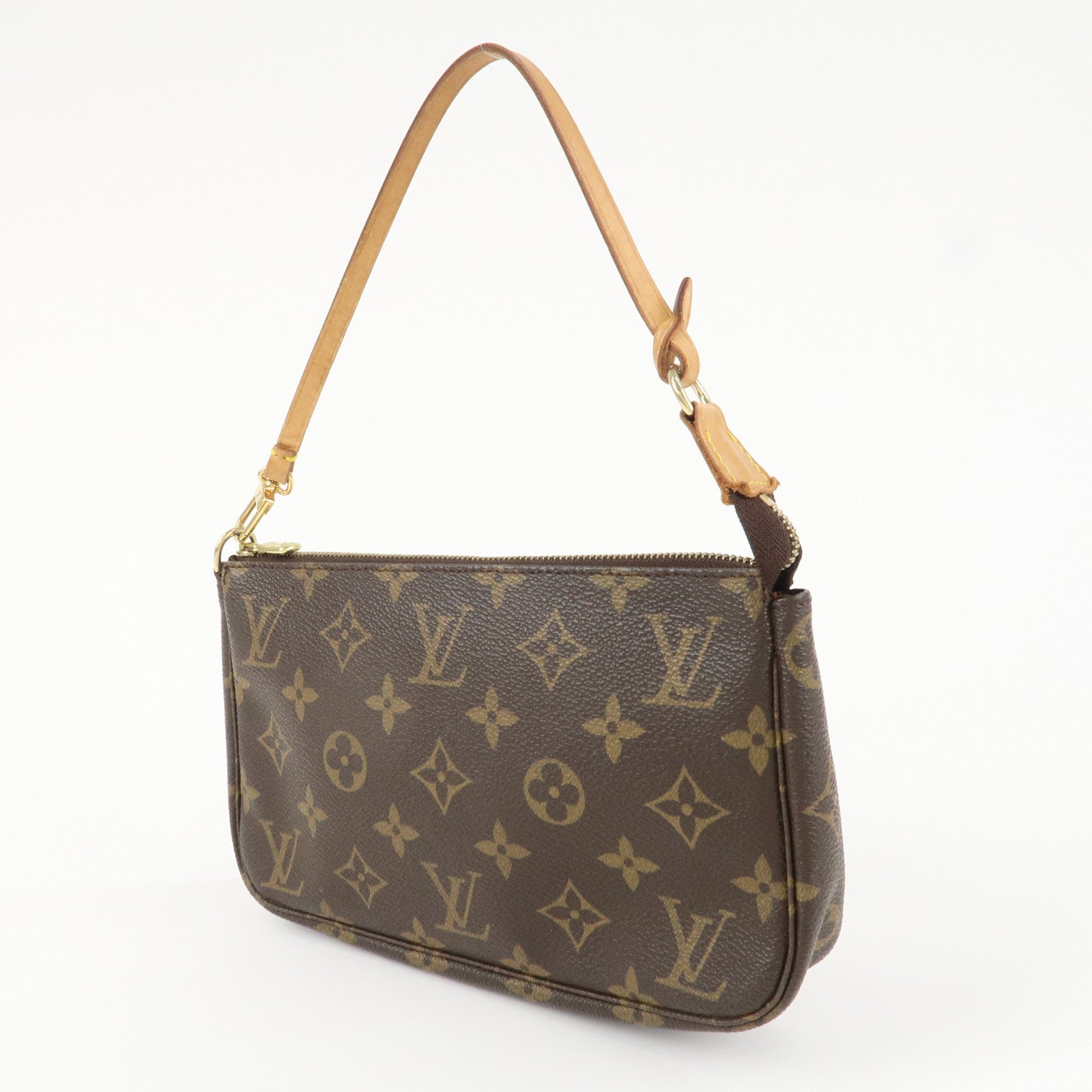Louis Vuitton Monogram Pochette Accessoires Hand Bag Brown M51980 Used