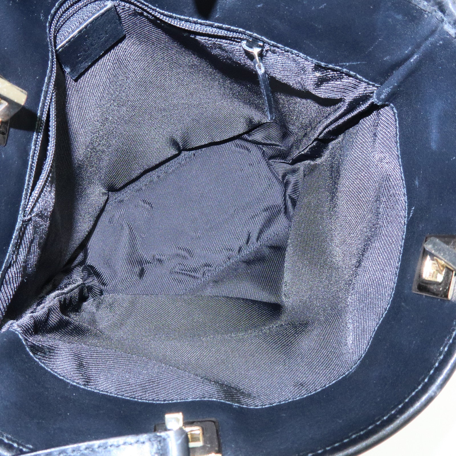 GUCCI GG Canvas Leather Tote Bag Hand Bag Beige Black 0021099