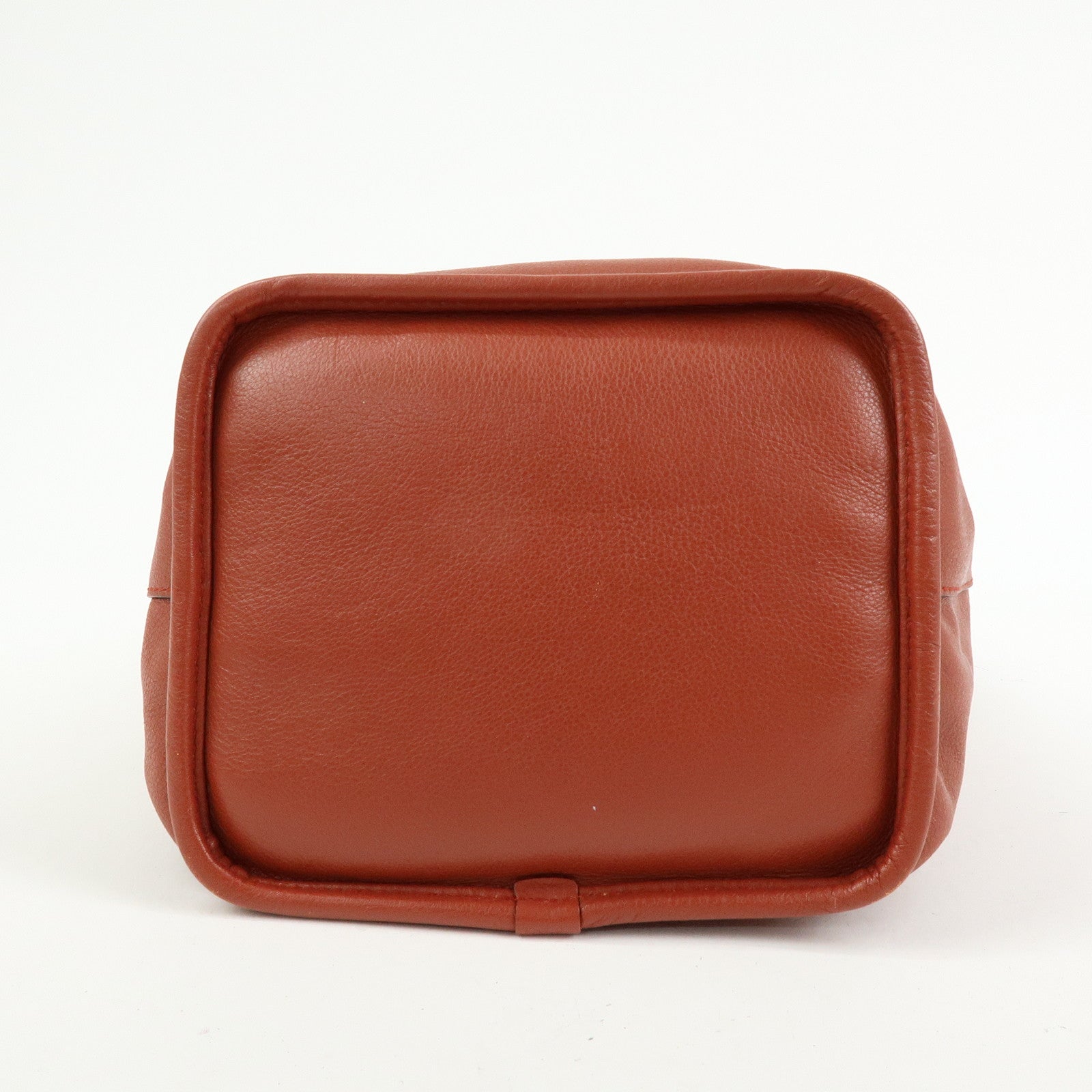 LOEWE Anagram Calf Leather Shoulder Bag Red Brown