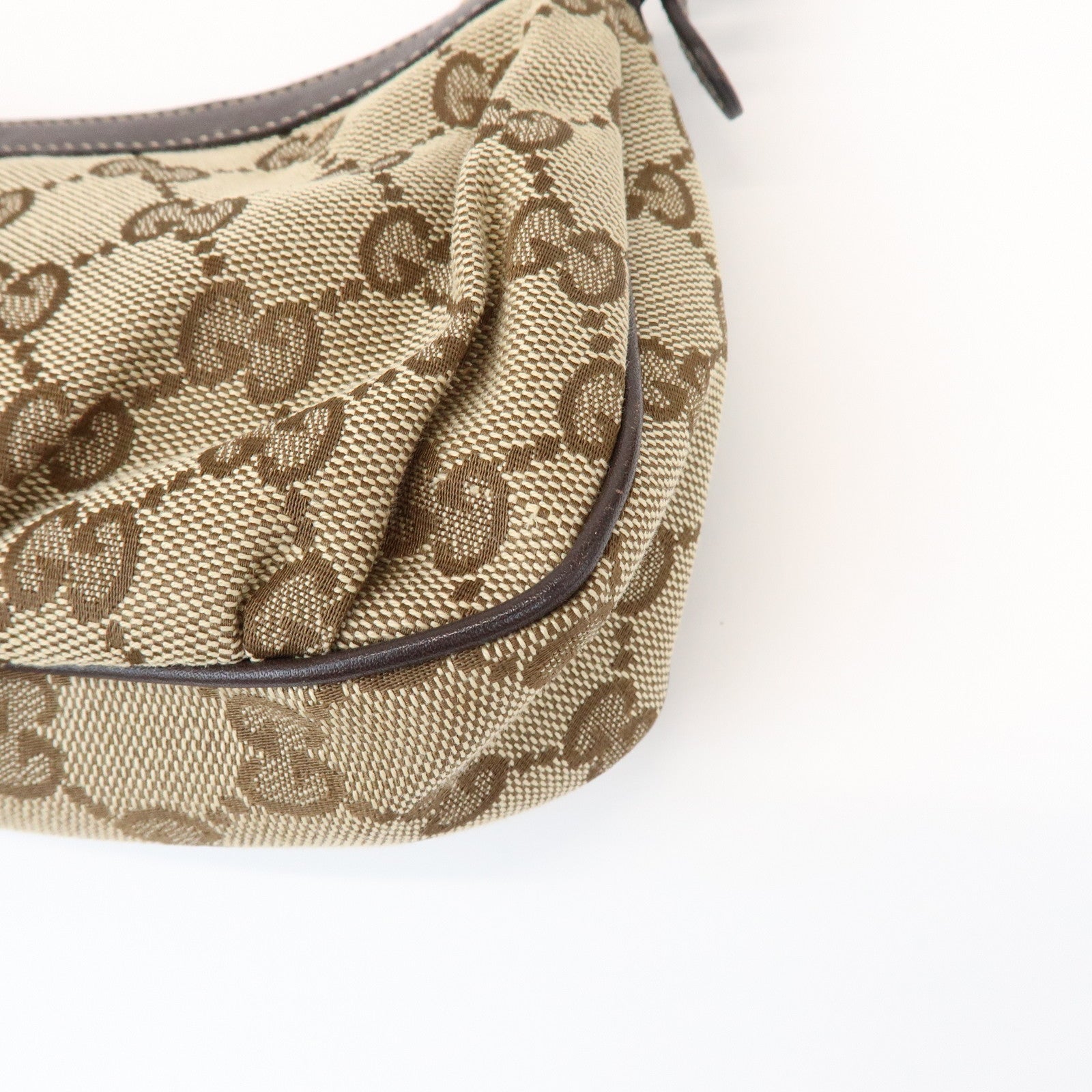 GUCCI Lovely Heart GG Canvas Leather Hand Bag Shoulder Bag 245938