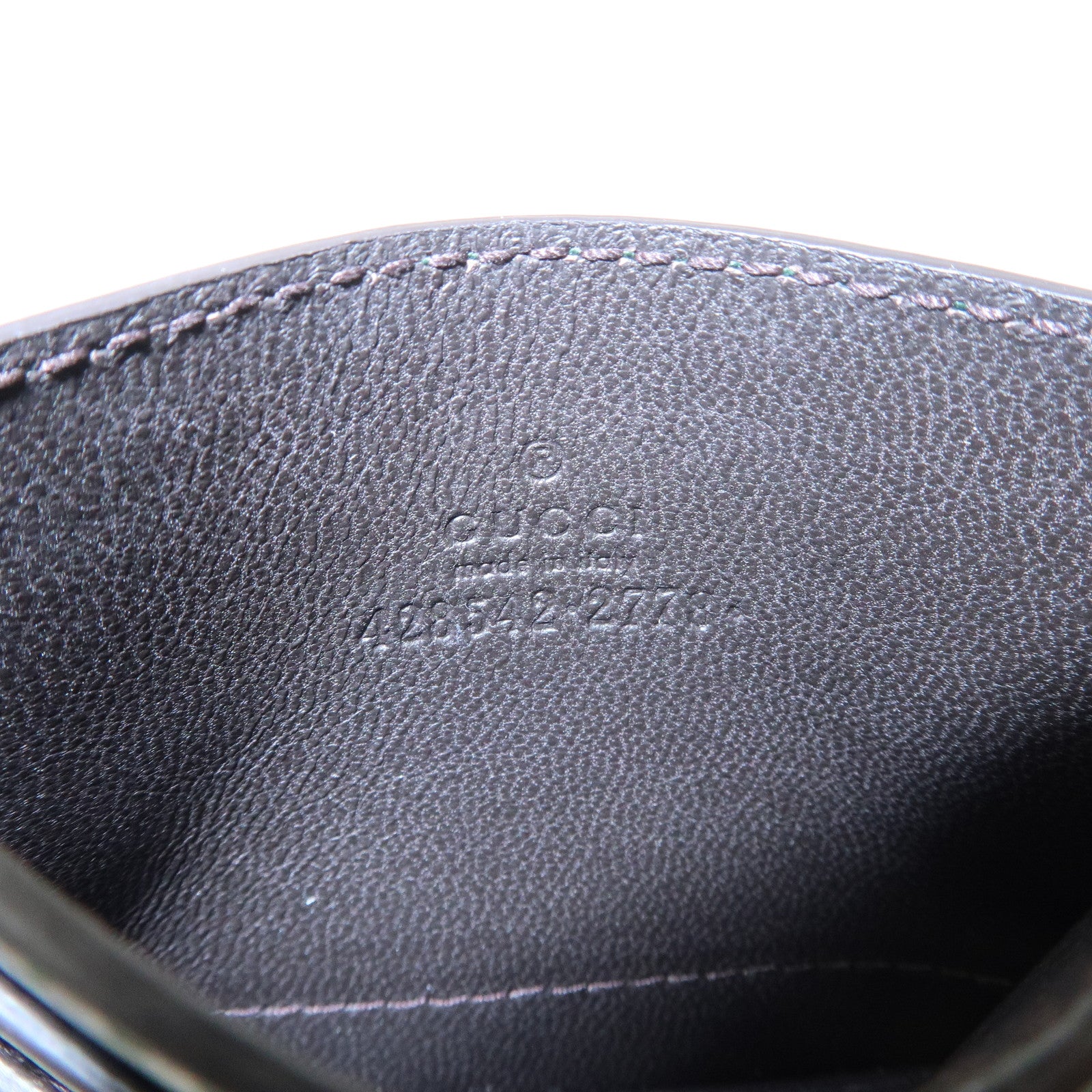 GUCCI Guccissima Tiger Natal Details Leather Card Case Green 428542 Used