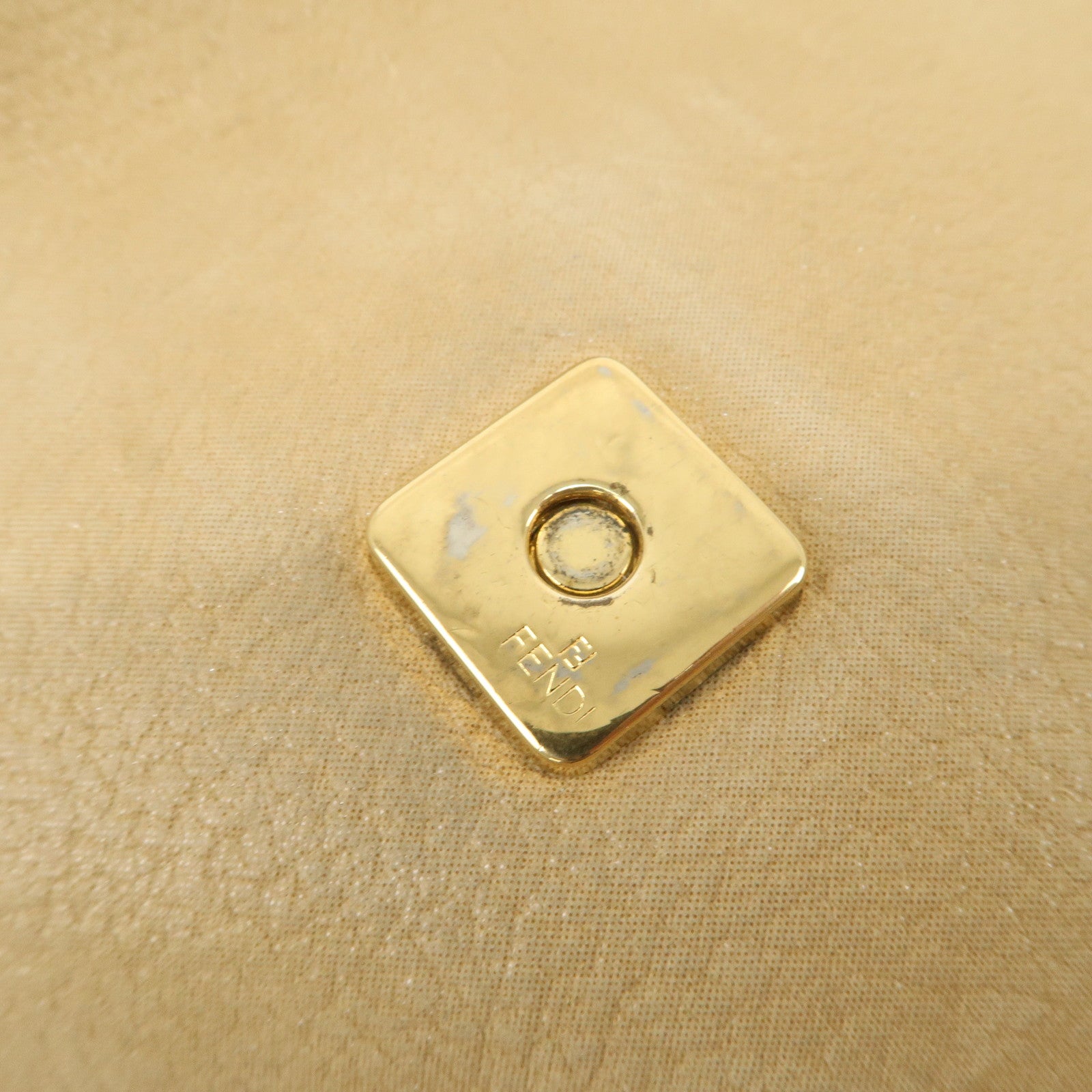 FENDI Big Mamma Baguette Leather Shoulder Bag Beige 8BR638