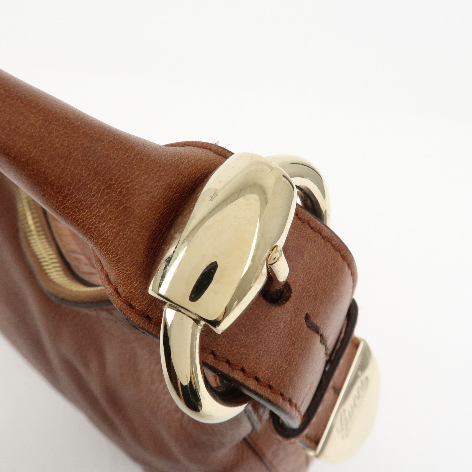 GUCCI Guccissima Leather Shoulder Bag Hand Bag Brown 181515