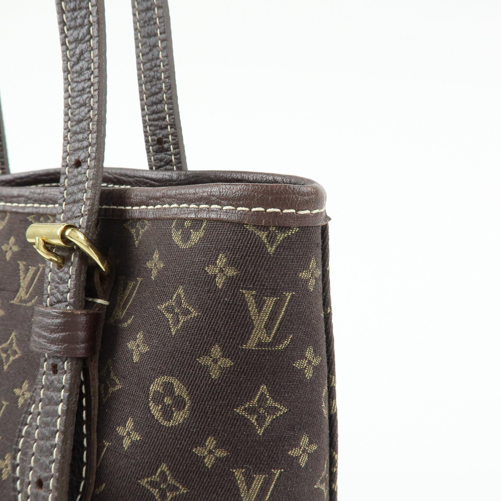 Louis Vuitton Monogram Mini Lin Bucket PM Tote Bag Ebene M95226