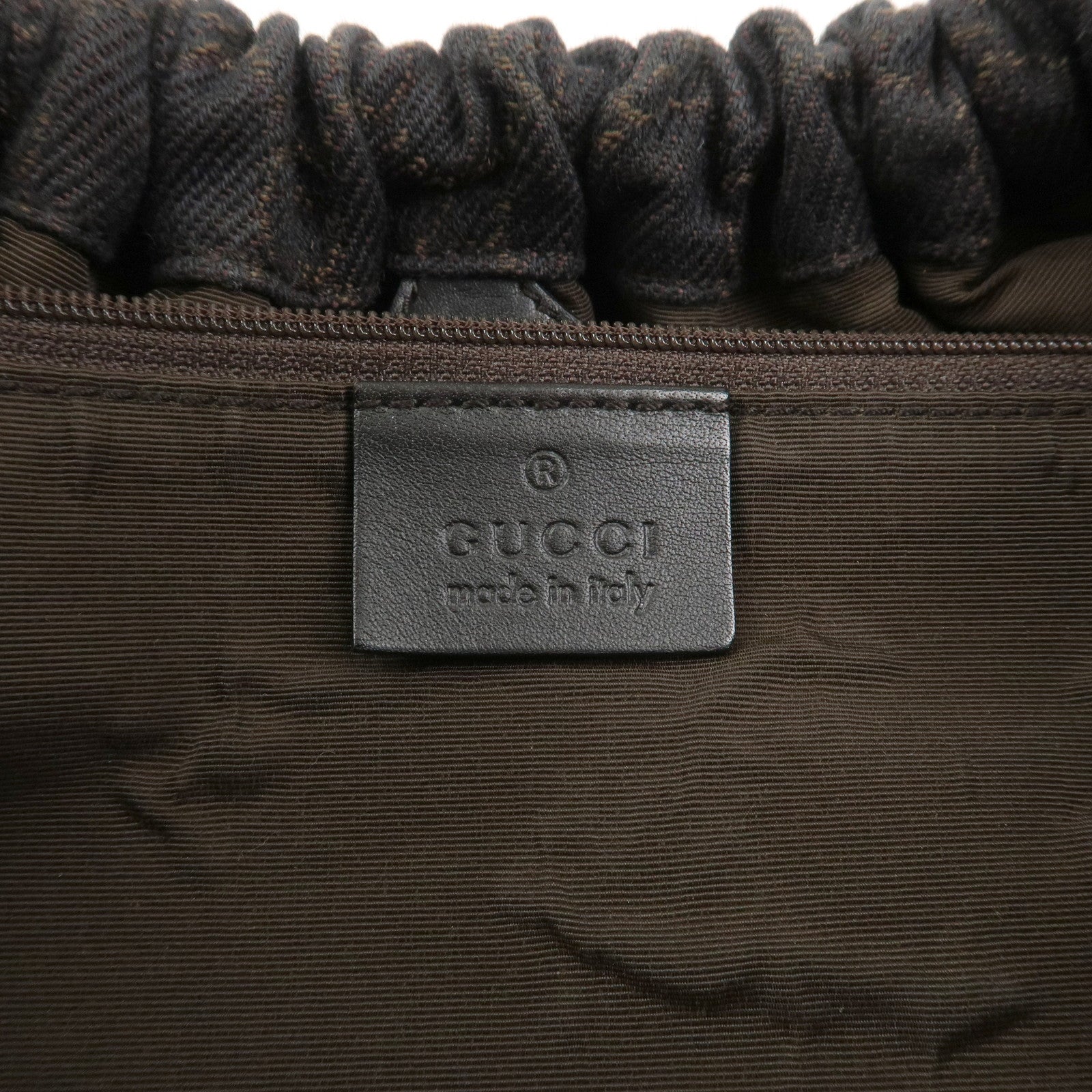 GUCCI GG Monogram Canvas Leather Tote Bag Hand Bag Brown 76554