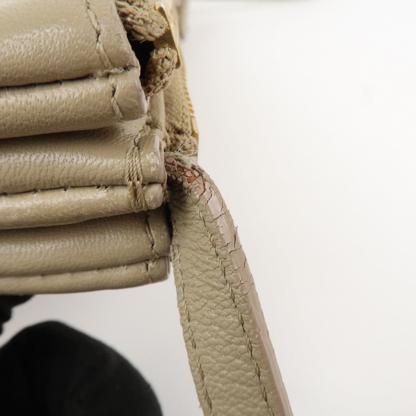 CELINE Calf Skin Trio Bag Shoulder Bag Crossbody Bag Beige