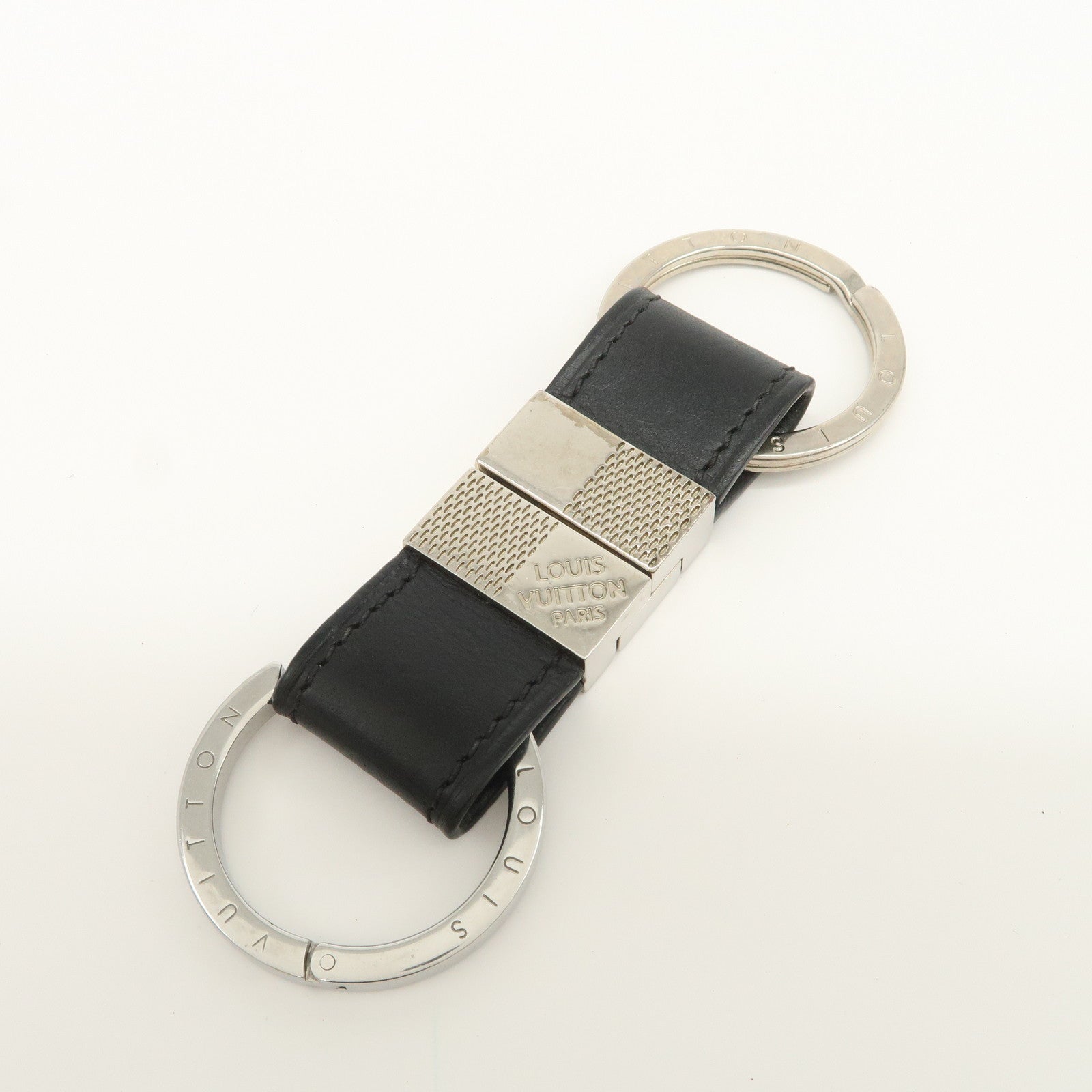 Louis Vuitton Damier Infini Metal Leather Bag Charm Black M66953