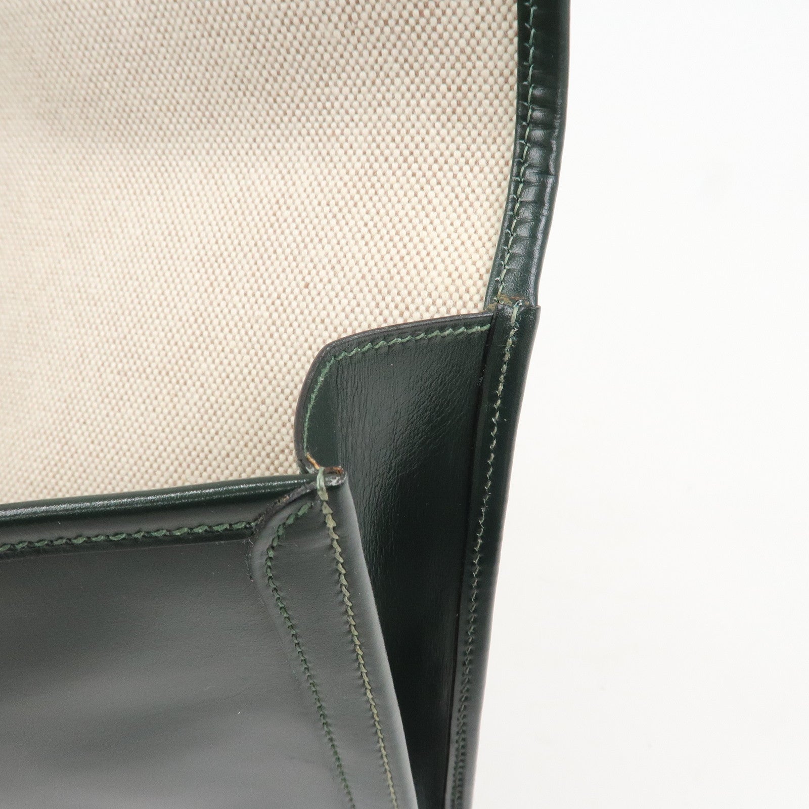 HERMES Box Calf Gige PM Clutch Bag O Stamped Dark Green