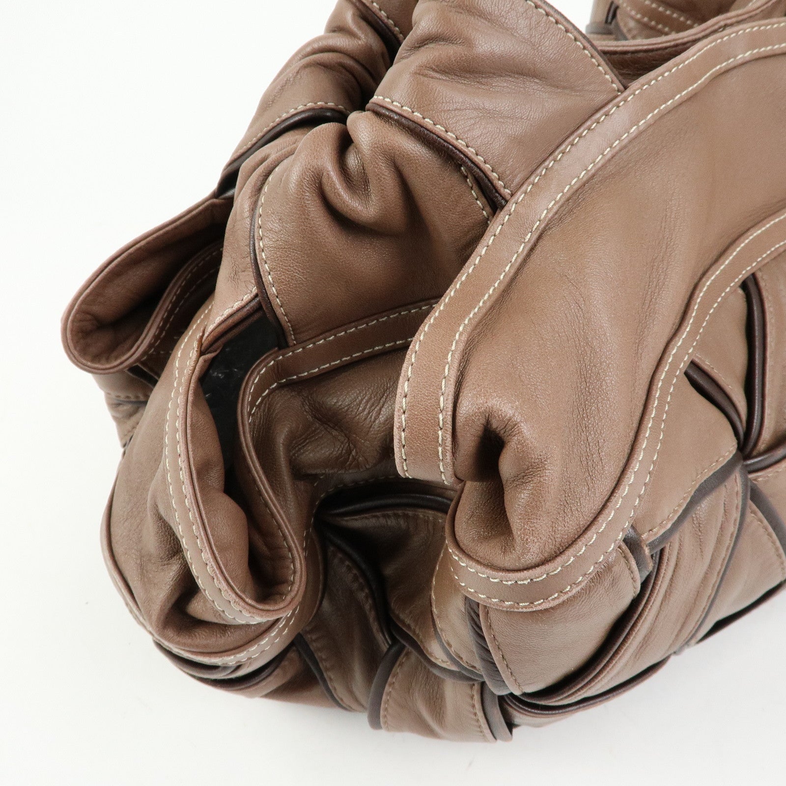 LOEWE Anagram Nappa Aire Leather Hand Bag Tote Bag Brown